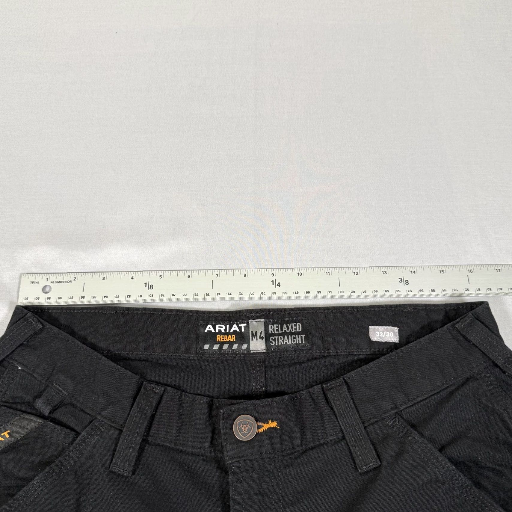 Ariat Ariat Rebar M4 Relaxed Straight Work Carpenter Pants 33x30 Black Mens/Regular Size with Cargo Pockets, Canvas, Zip Fly, Stretch, Utility Size US 33 - 7 Thumbnail