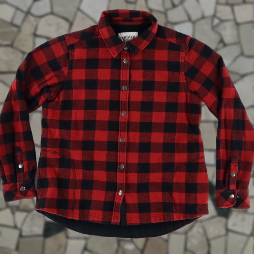 Orvis Orvis Flannel Jac Shirt Plaid Long Sleeve Jacket Red Women's L Size L / US 10 / IT 46 - 1 Thumbnail