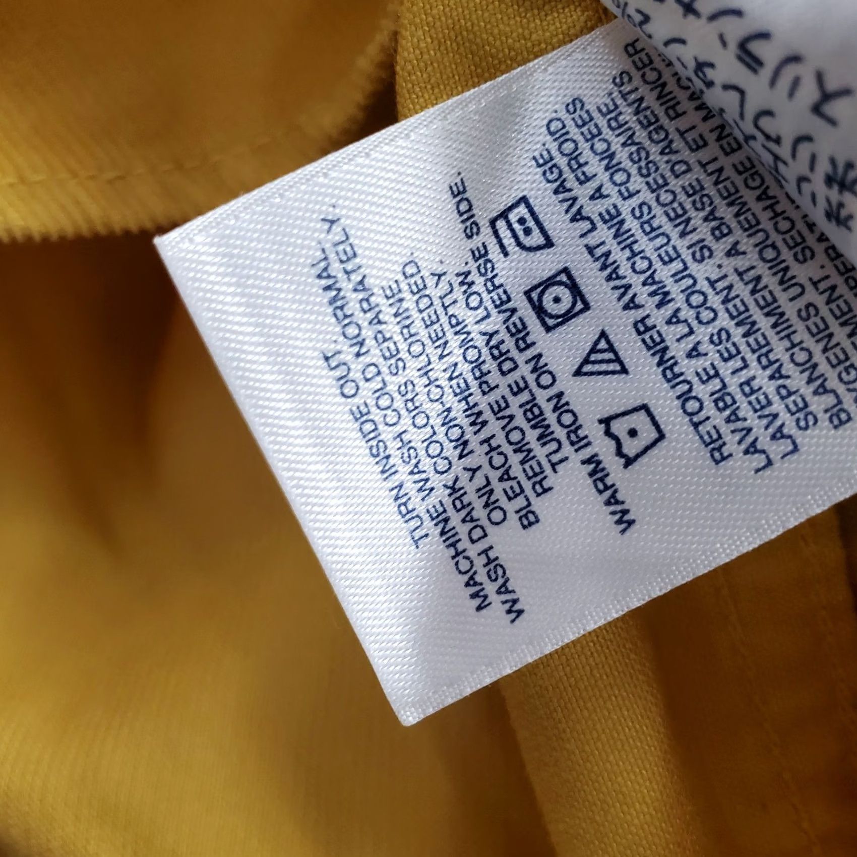 Lands' End Lands' End Dress Shirt XL Yellow Corduroy Traditional Fit Long Sleeve Collar Men Size 46R - 6 Thumbnail