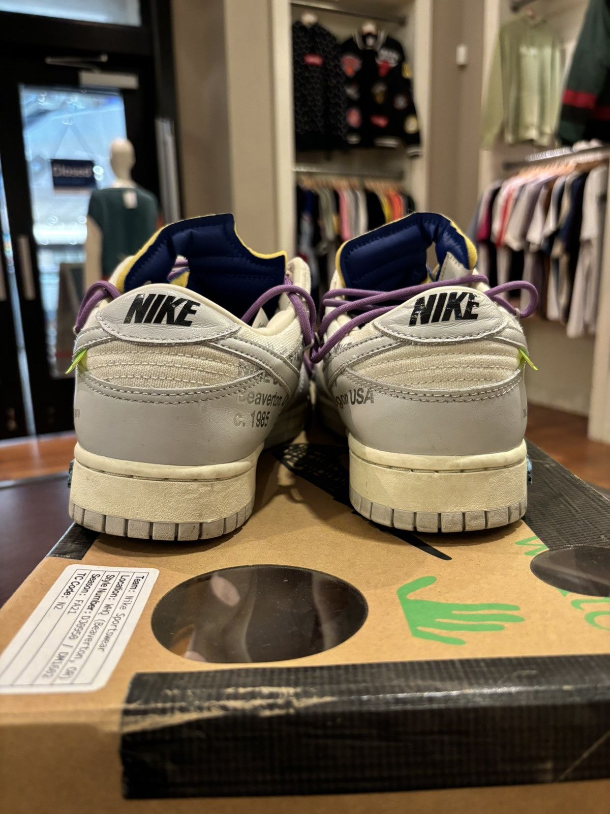 Nike × Off-White Nike Dunk Low Off-White Lot 48 Size US 9.5 / EU 42-43 - 6 Thumbnail