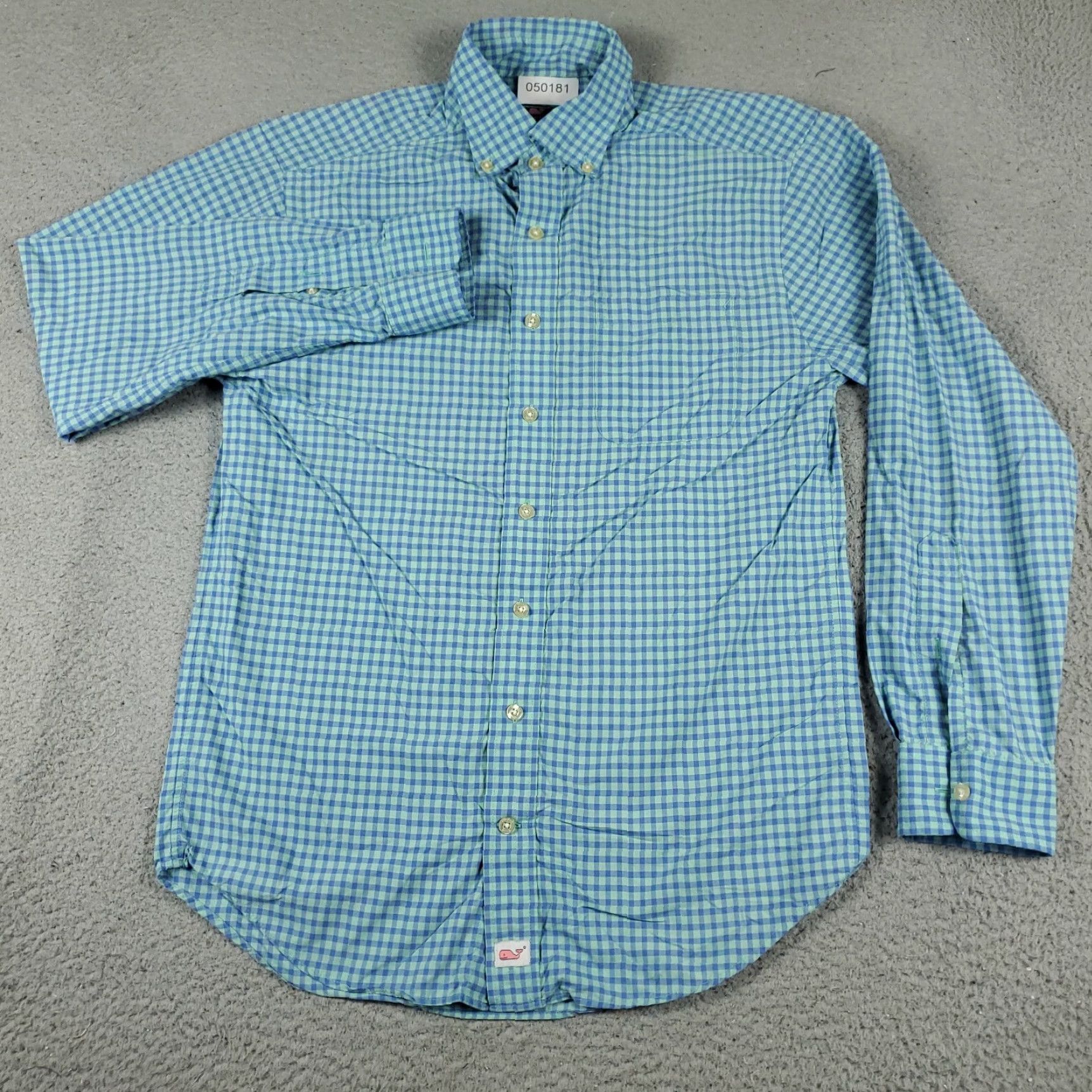 Vineyard Vines Vineyard Vines Shirt Mens Small Blue Check Cotton Nylon Button-Down Long Sleeve Size US S / EU 44-46 / 1 - 2 Thumbnail