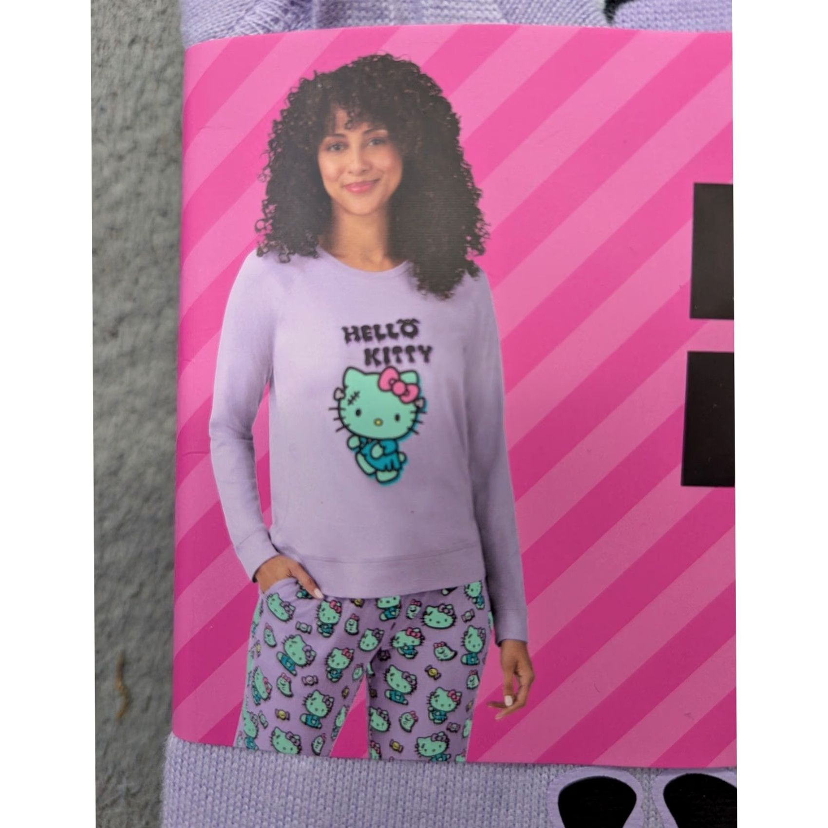 Vintage Hello Kitty Womens 2PC Pajama Set Purple Long Sleeve Joggers Small 4-6 NEW Size S / US 4 / IT 40 - 2 Thumbnail