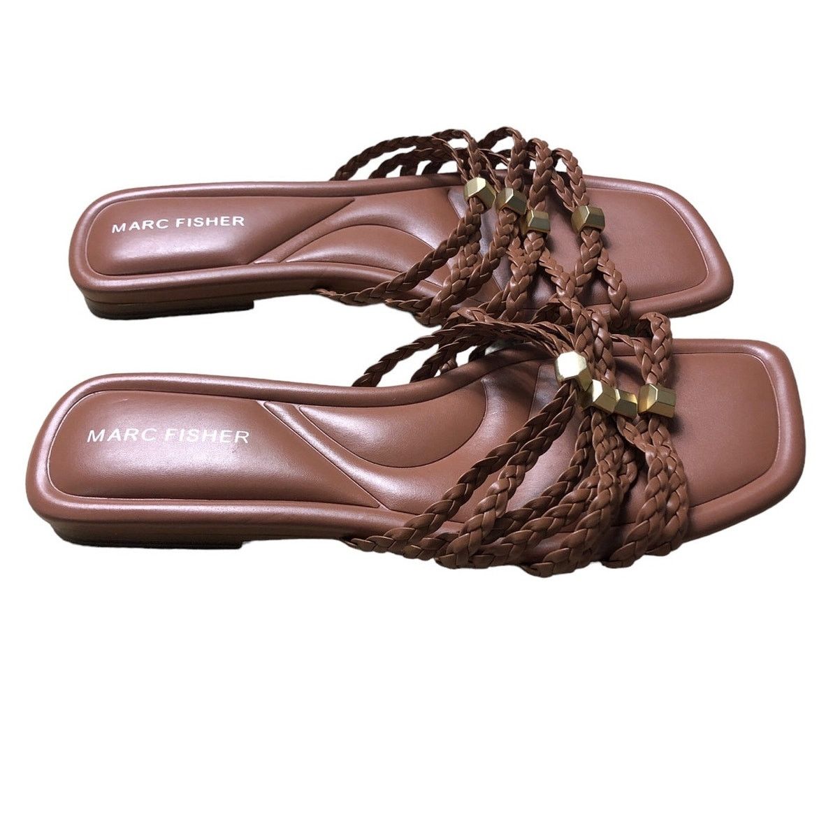 Marc Fisher Marc Fisher Lelina Flat Slide Sandal Dark Natural Size 8 Size US 8 / IT 38 - 3 Thumbnail