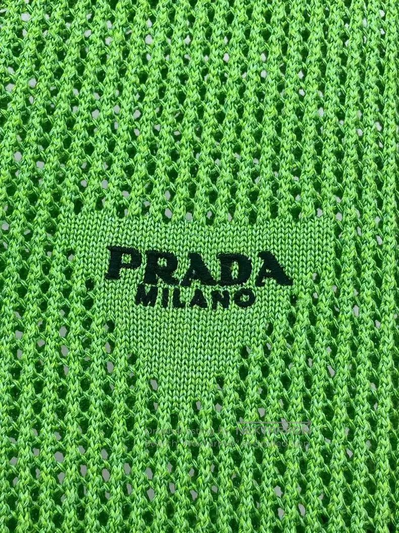 Prada Prada Green Knit Pique Polo Top. Size US L / EU 52-54 / 3 - 3 Thumbnail