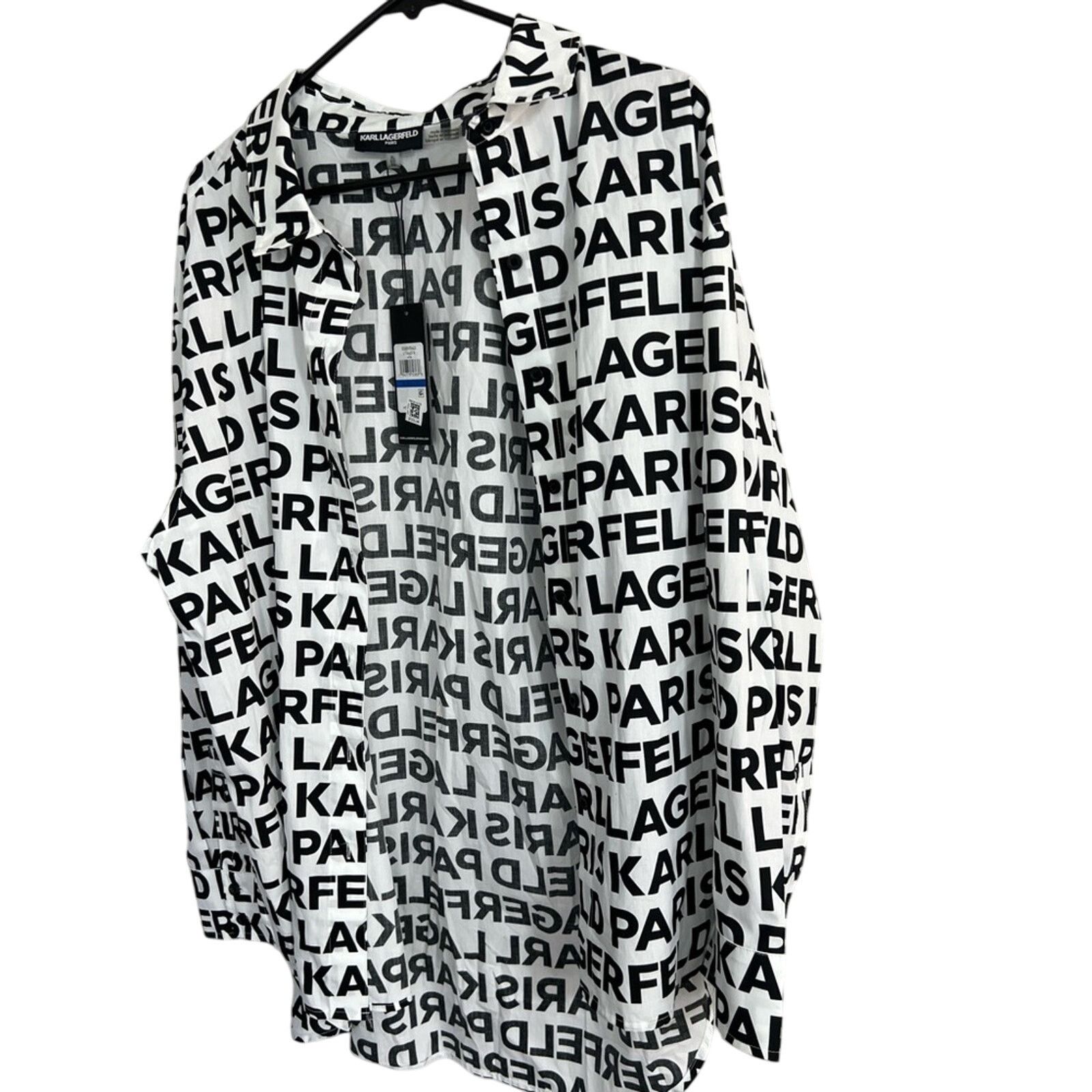 Karl Lagerfeld 2PC LOT Karl Lagerfeld Paris Womens White/Black Button Front Size XL / US 12-14 / IT 48-50 - 10 Thumbnail