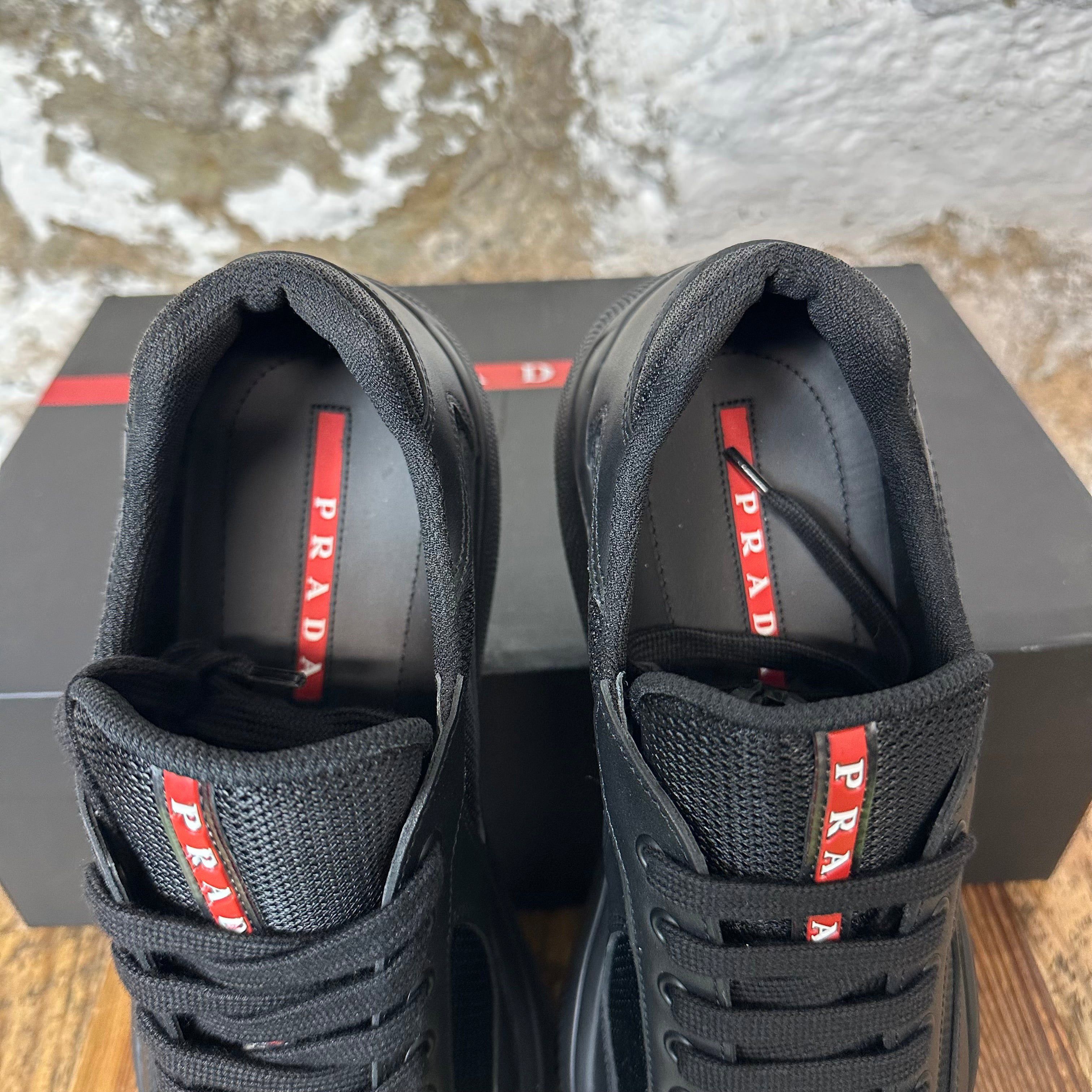 Prada Prada Americas Cup Nero Leather Sneaker Sz 8 DS Size US 8 / EU 41 - 4 Thumbnail