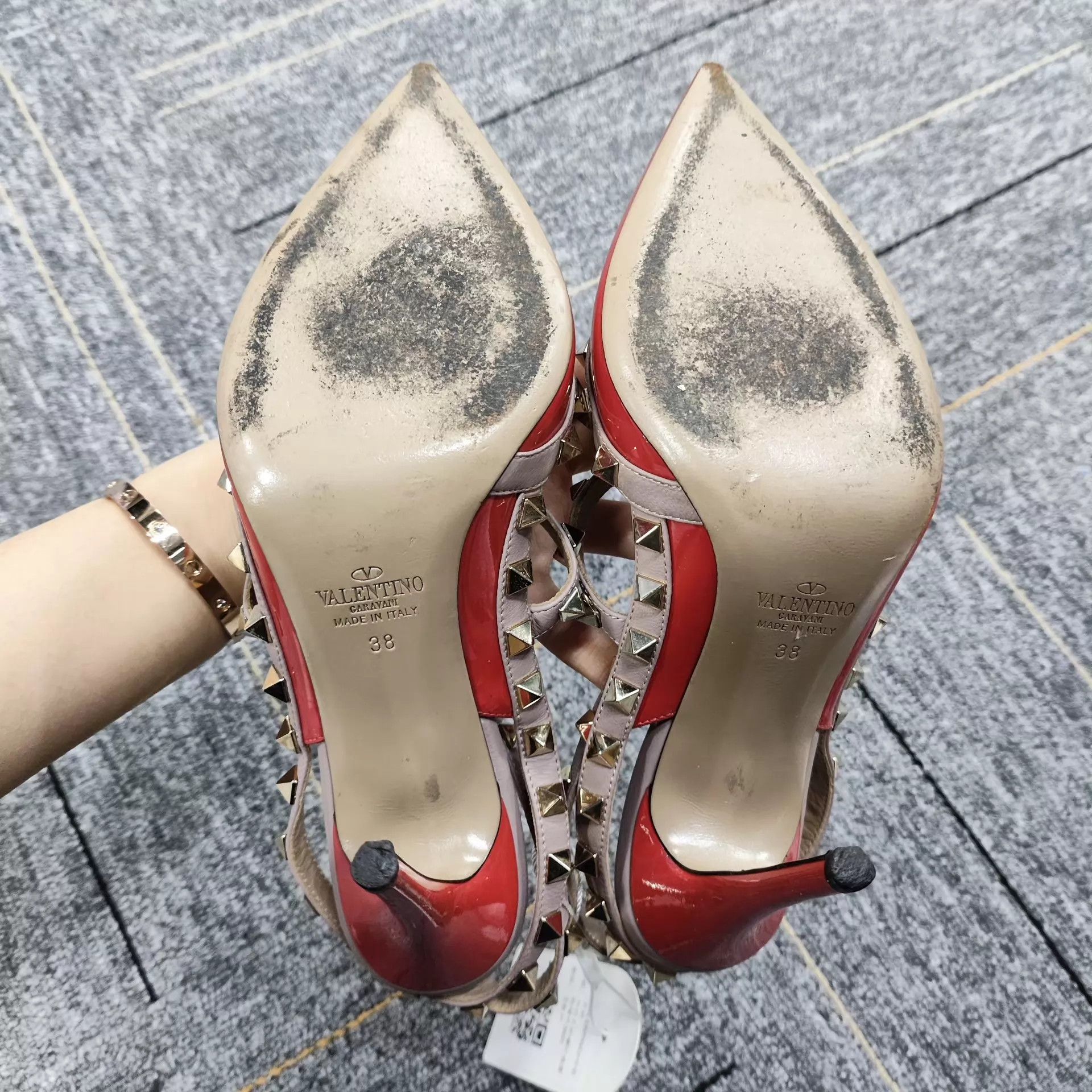 Valentino Valentino Rivet Heels Orange 38 Size US 7.5 / IT 37.5 - 2 Thumbnail