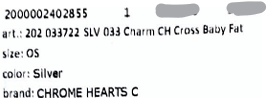 Chrome Hearts CHROME HEARTS Cross Baby Fat Charm Size ONE SIZE - 10 Thumbnail