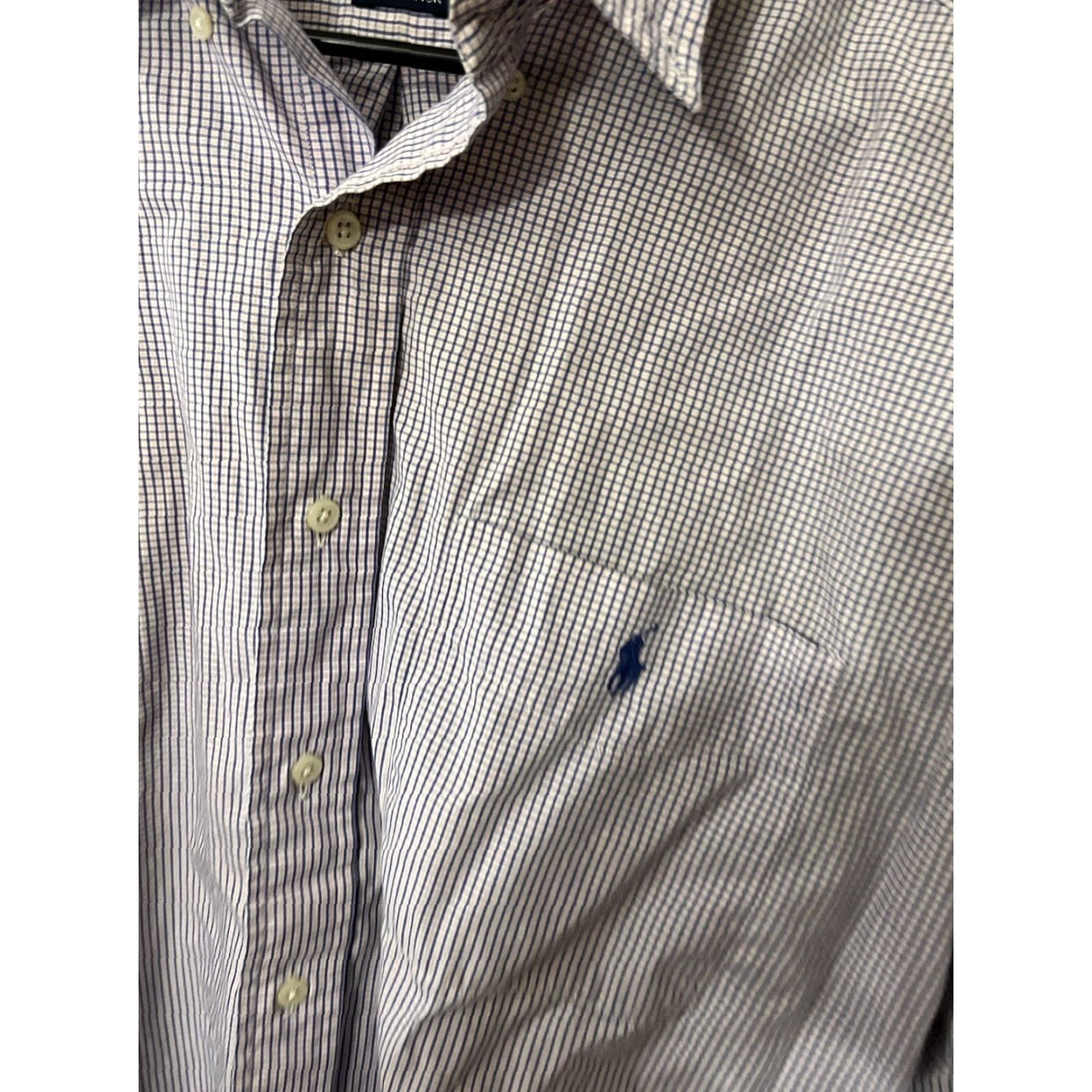 Ralph Lauren Ralph Lauren Shirt Men’s 16.5 Purple Check Button-Down Classic Fit Cotton Yarmouth 90s Style Mens Size US L / EU 52-54 / 3 - 3 Thumbnail