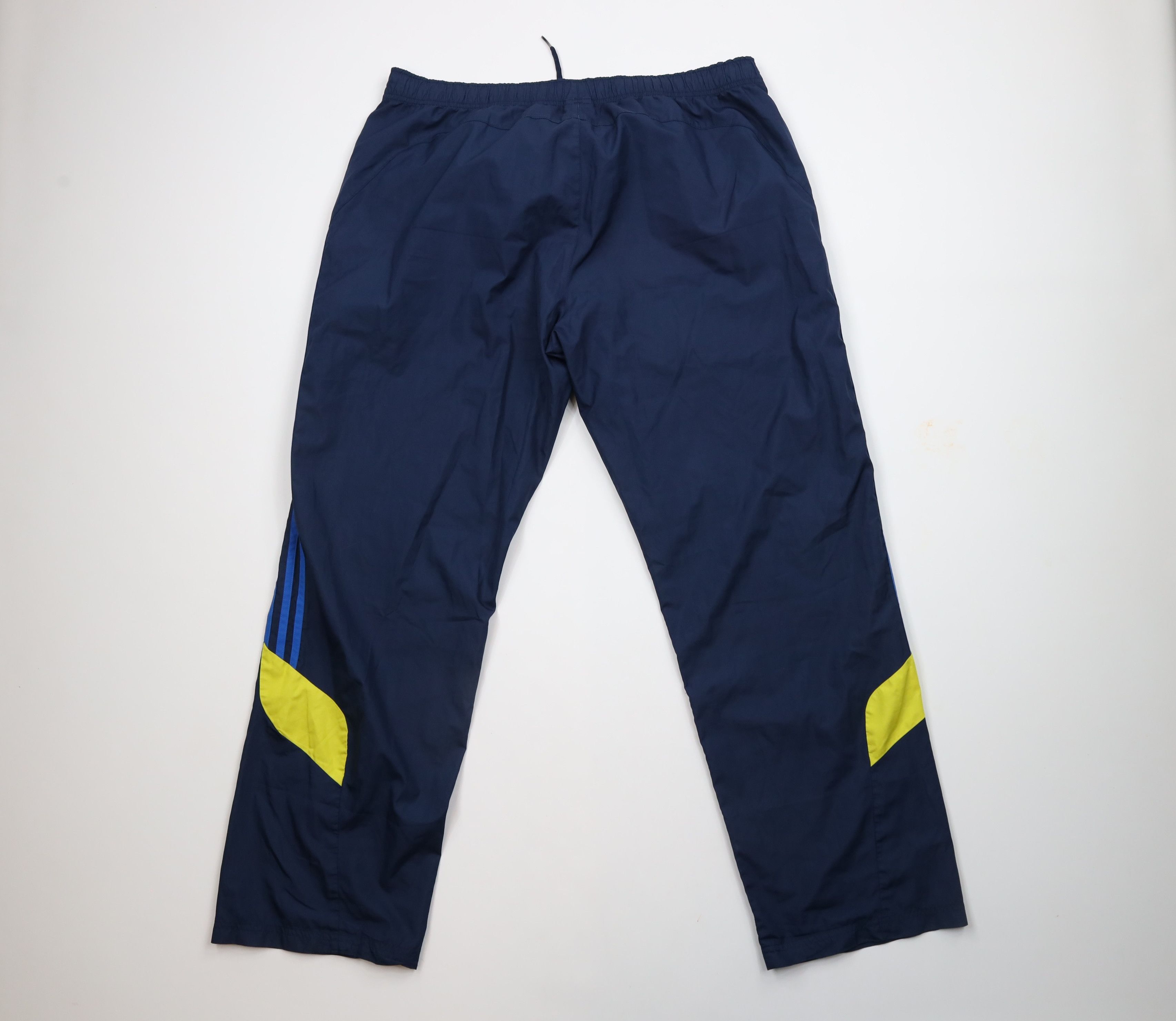 Adidas × Vintage Vintage Adidas Striped Wide Leg Windbreaker Pants Navy Blue Size US 38 / EU 54 - 10 Thumbnail