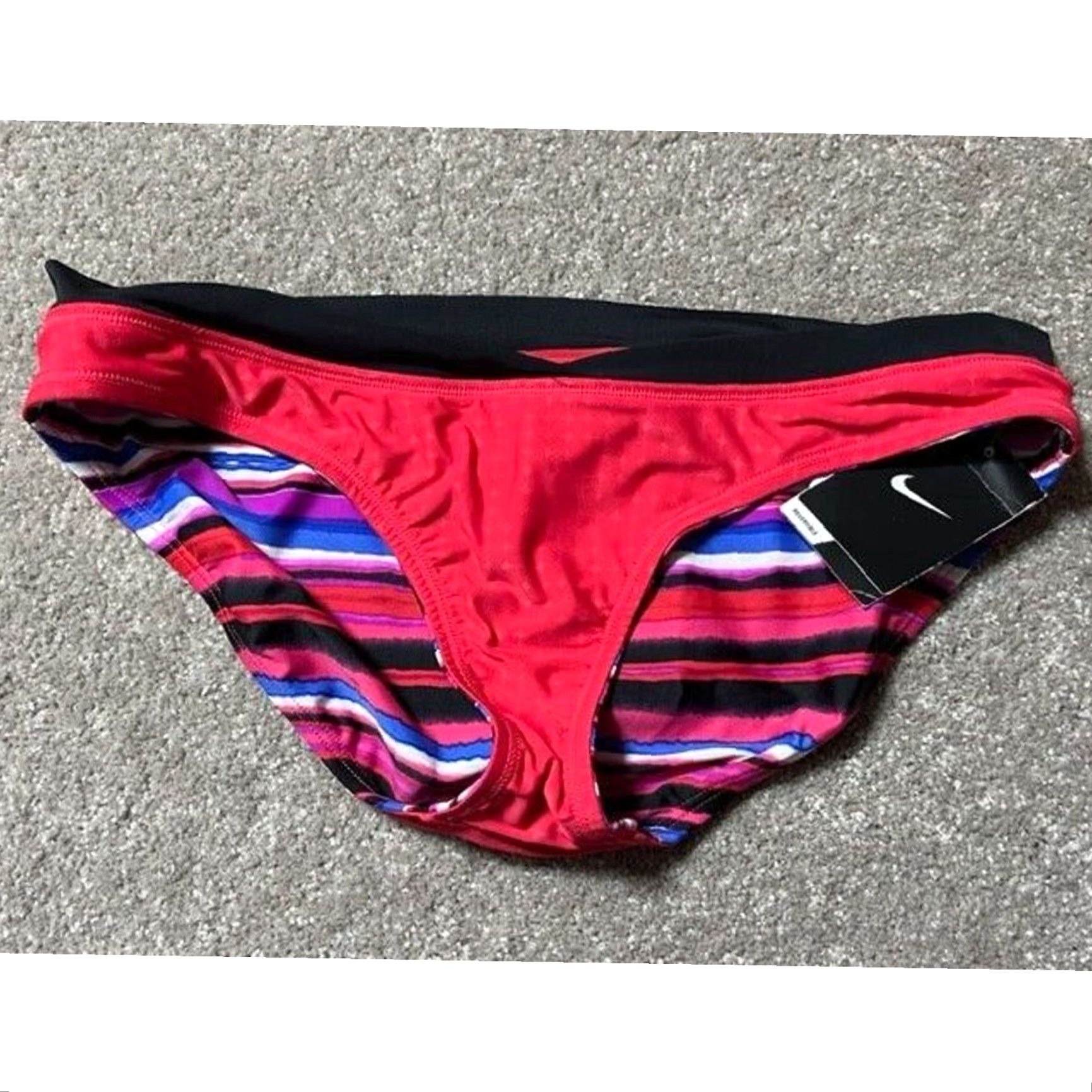 Nike Nike Reversible Low-Rise Bikini Swim Bottom 14 Women Beach Colorful Striped Y2K Womens Size 36" / US 14 / IT 50 - 3 Thumbnail