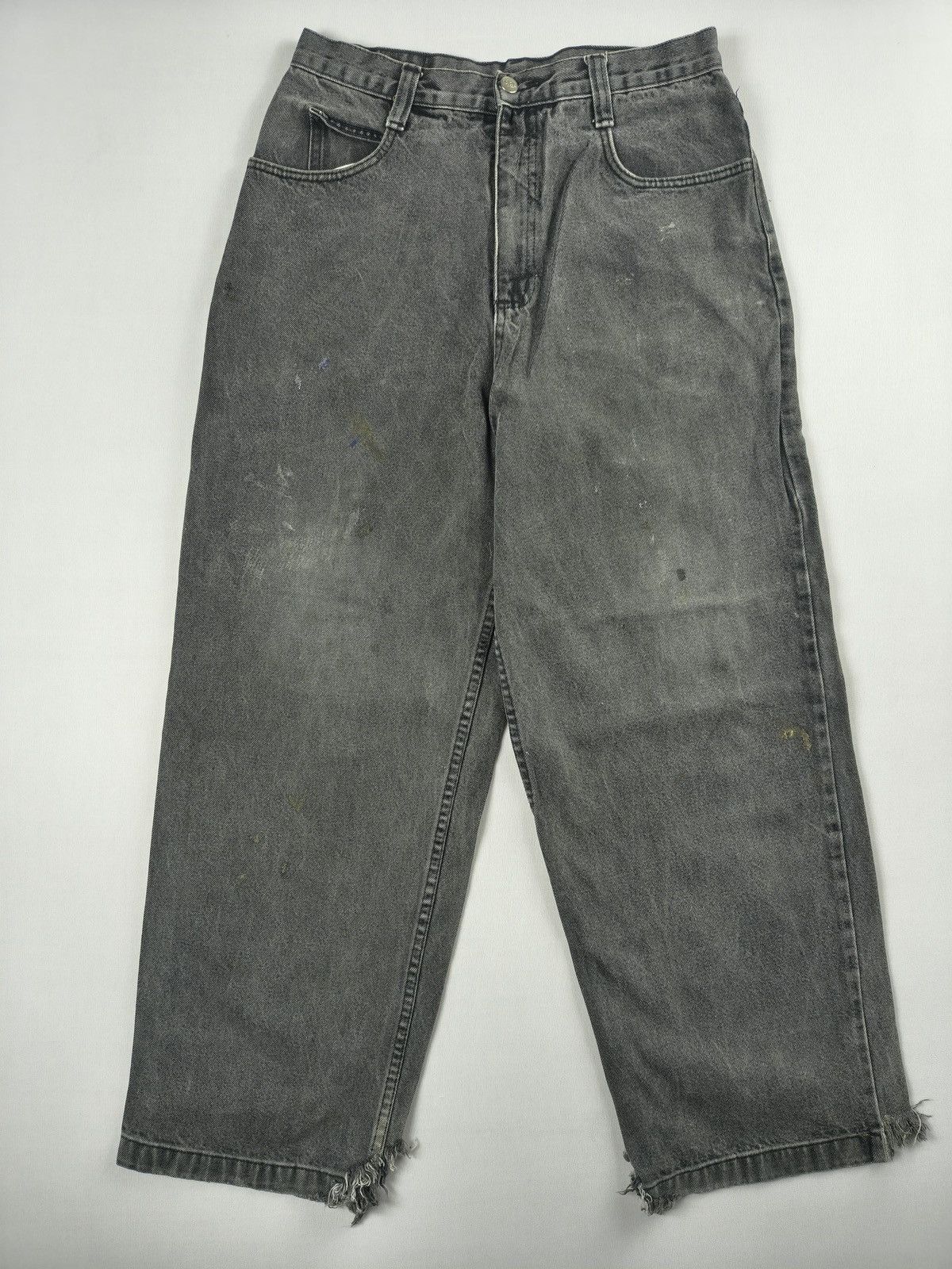 Southpole Garment Stage Y2K Grunge Religious Graphic Grey Jeans (044) Size US 32 / EU 48 - 2 Thumbnail