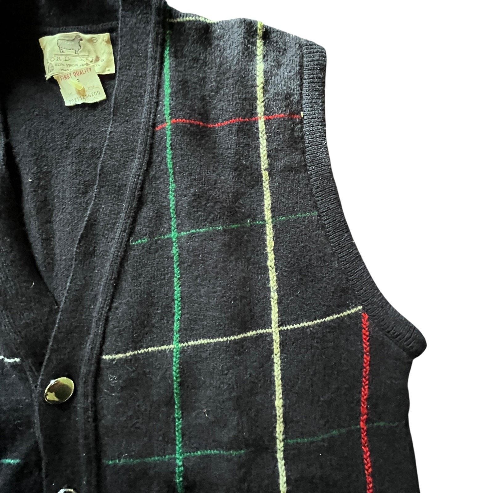 Other VTG Lord Jeff Lambswool Vest Med Plaid Button Up Ireland 90s Size US M / EU 48-50 / 2 - 2 Thumbnail