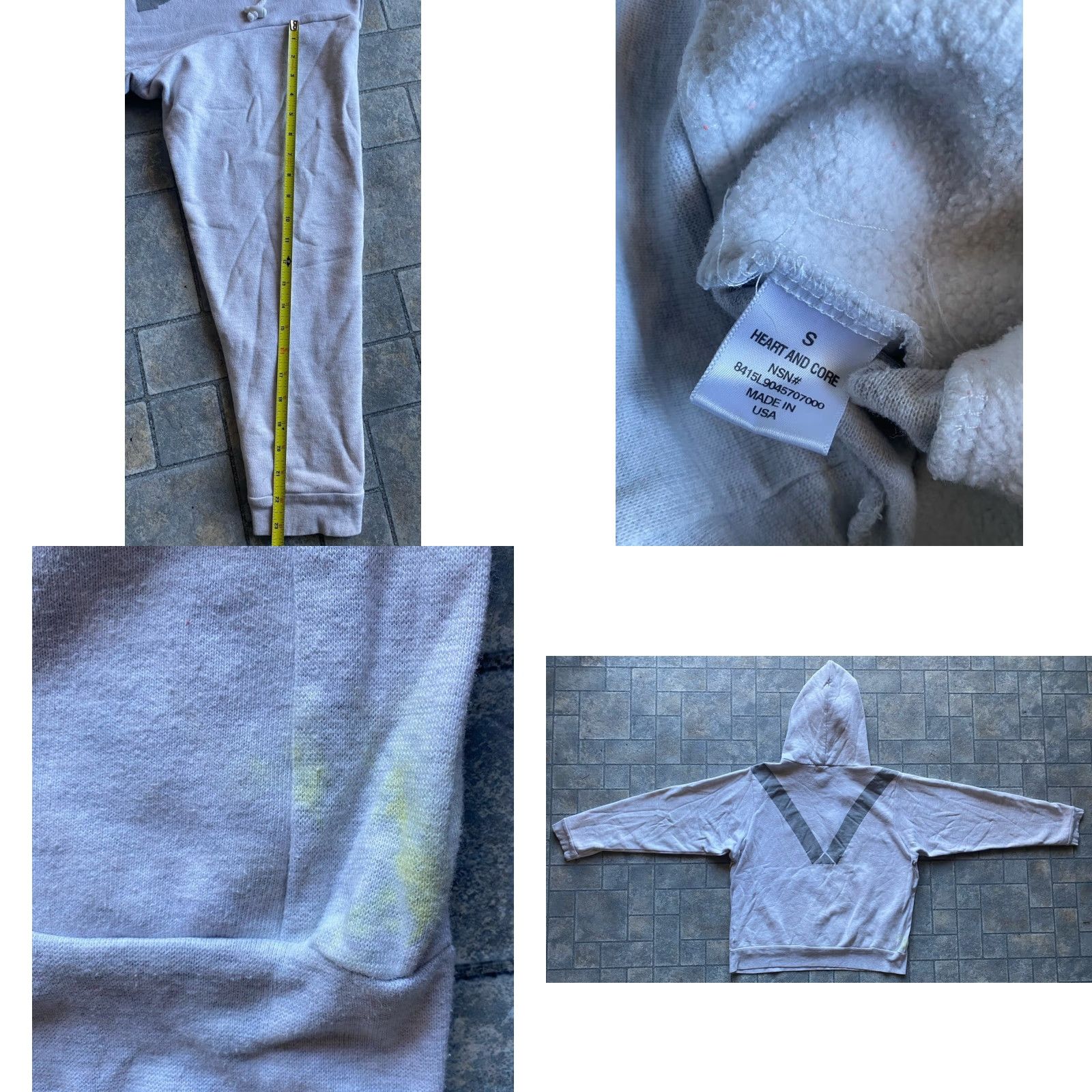 Vintage VINTAGE Heart And Core Hoodie United States Gray Small Mens S Pullover Hoodie Size US S / EU 44-46 / 1 - 9 Thumbnail
