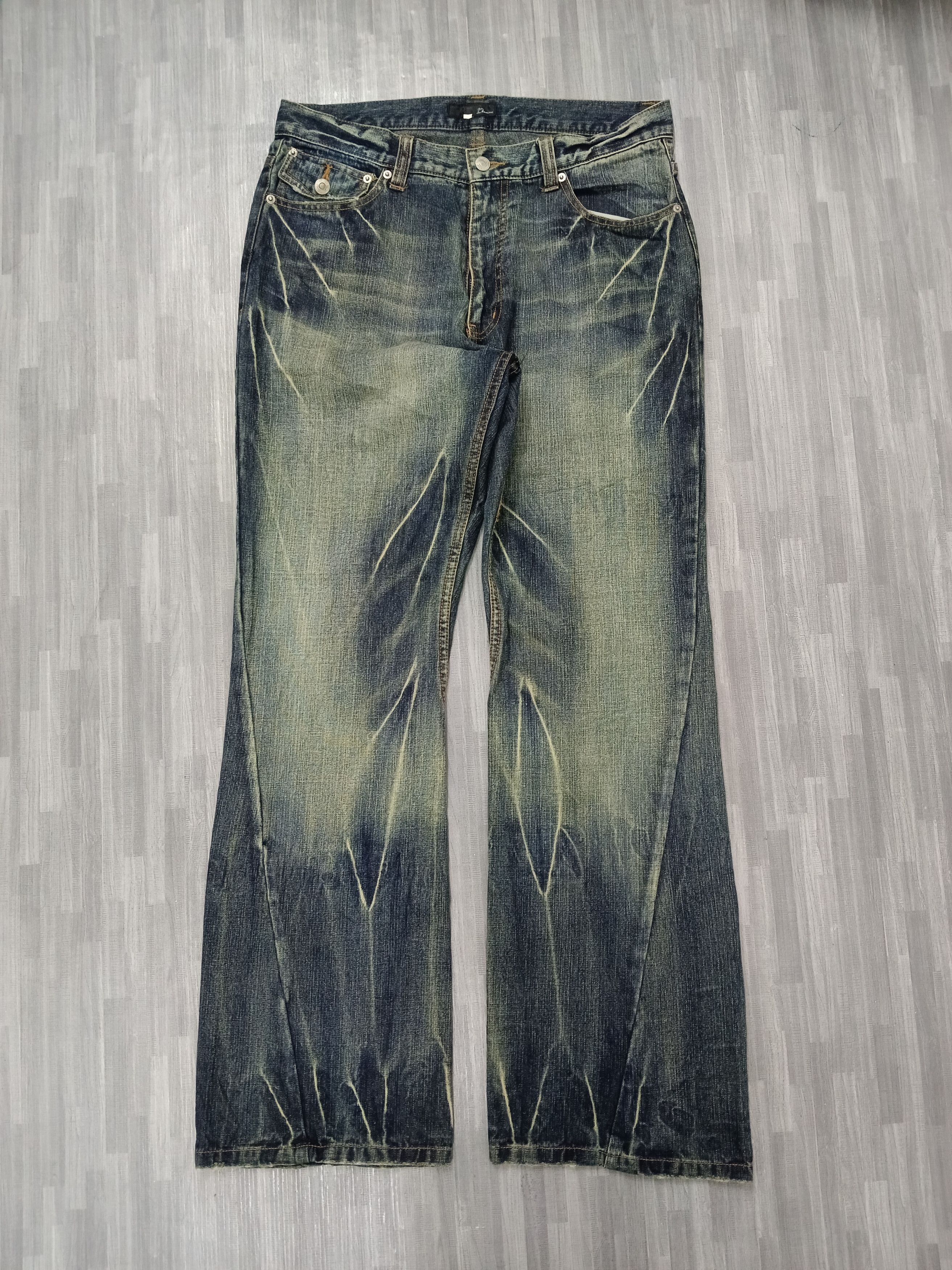 Japanese Brand FLARE TWIST SICK RUSTY HOMME DENIM PANTS Size US 33 - 2 Thumbnail