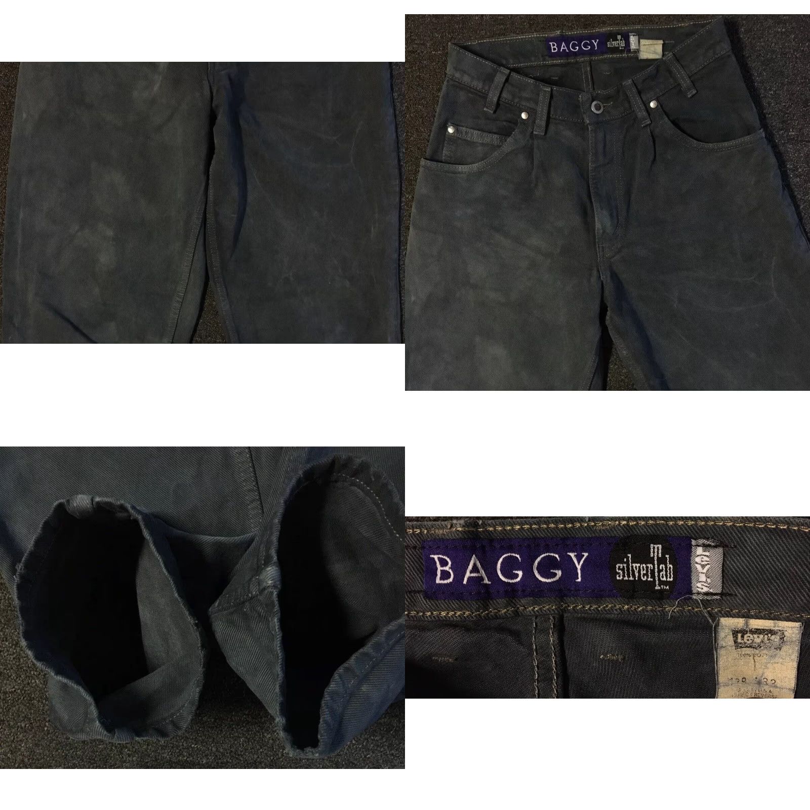 Levi's VINTAGE Levis Silvertab 90s Faded Distress Baggy Jeans 29 USA Grunge Skate Big Boy Size US 29 - 8 Thumbnail