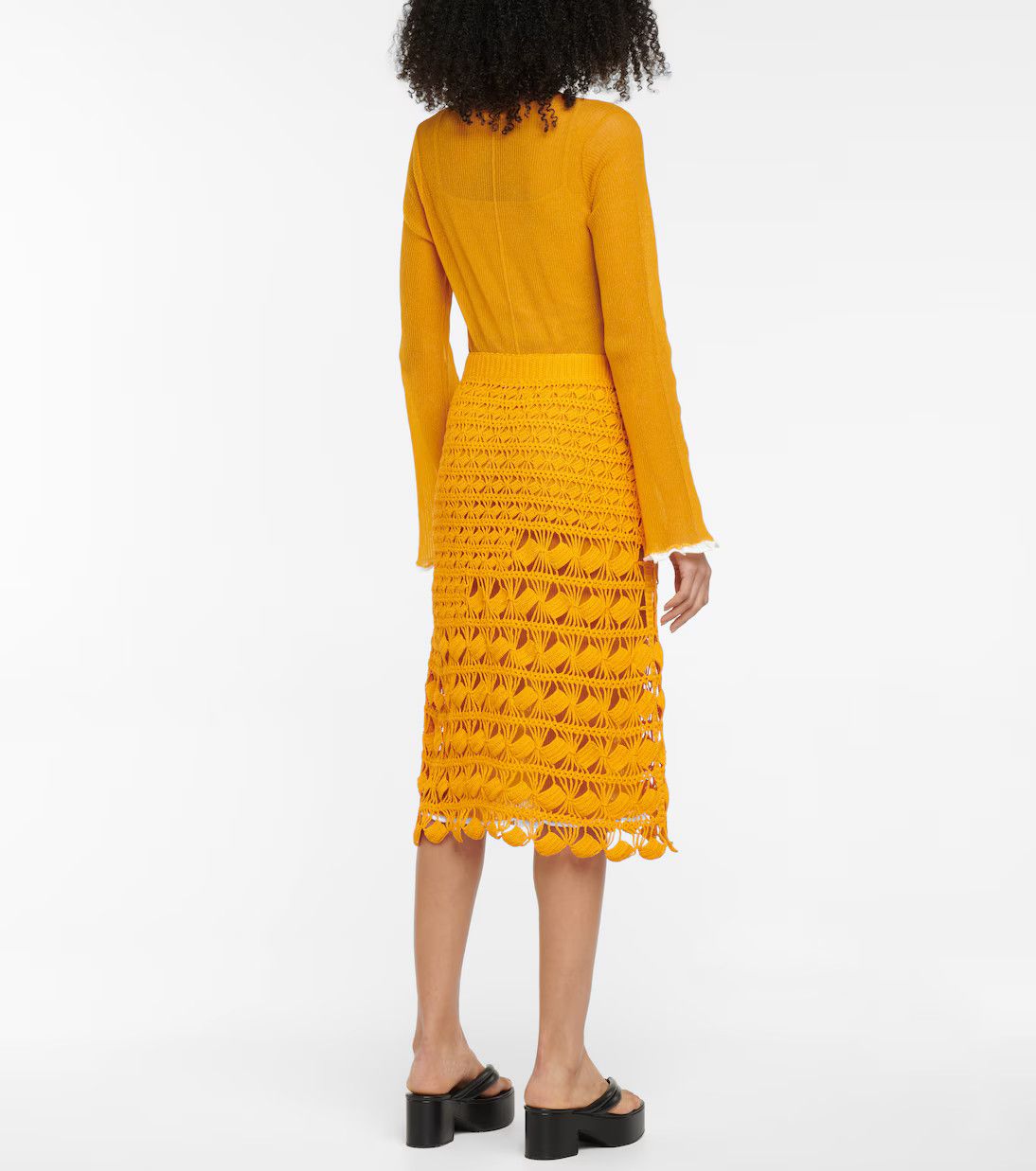 Acne Studios o1y0725 Midi Skirt in Orange Size 26" / US 2 / IT 38 - 3 Thumbnail