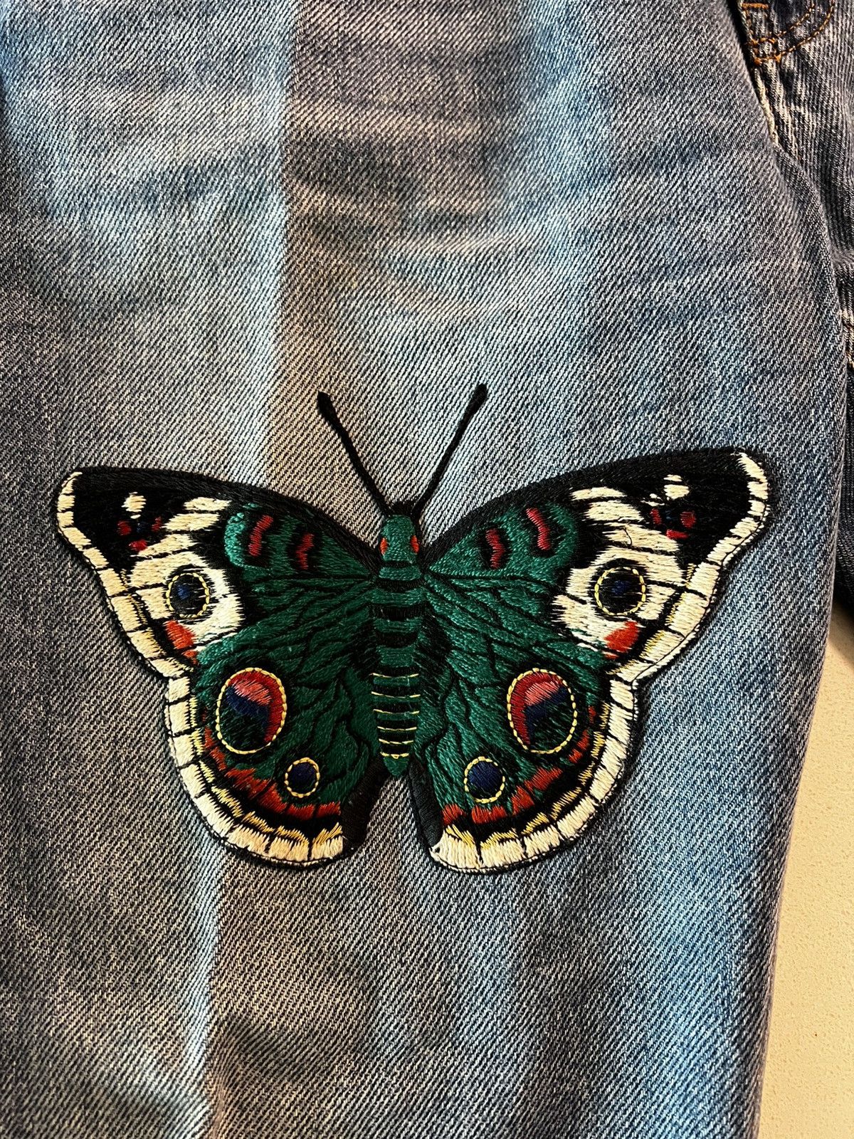 Gucci 🦋BNWT Gucci Embroidered Butterfly Denims Size US 32 / EU 48 - 13 Thumbnail