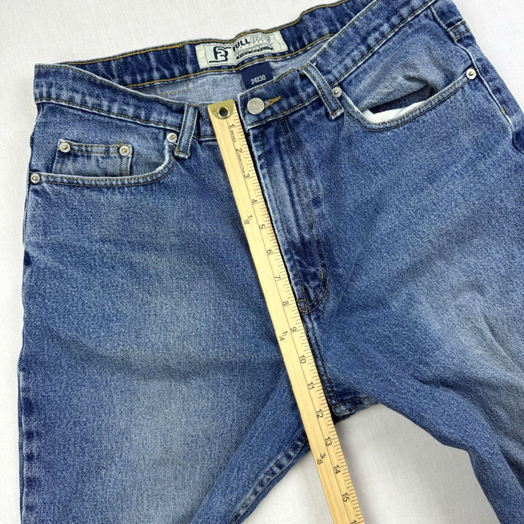 Vintage VINTAGE Full Blue Jeans Adult 34x30 Blue Straight Leg Grunge Y2K Workwear Urban Jeans Men Regular blue 34 30 Size US 34 / EU 50 - 7 Thumbnail