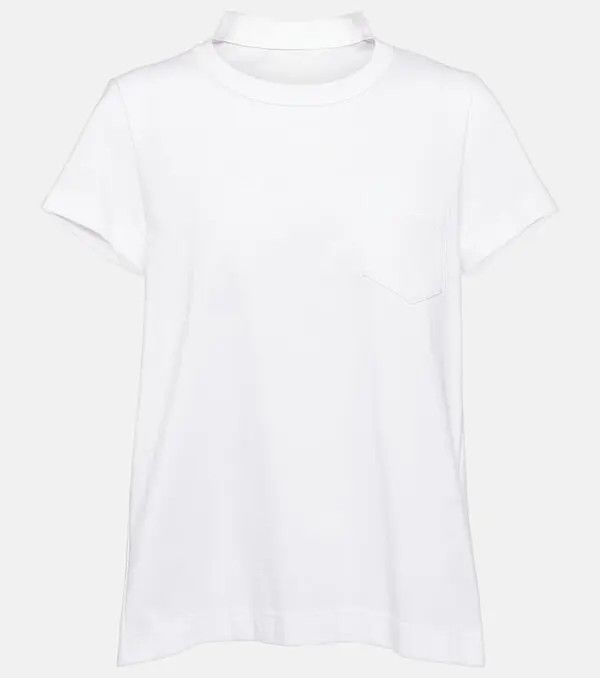 Sacai o1s22i1n0924 Pleated Back T-Shirt in White Size M / US 6-8 / IT 42-44 - 1 Thumbnail