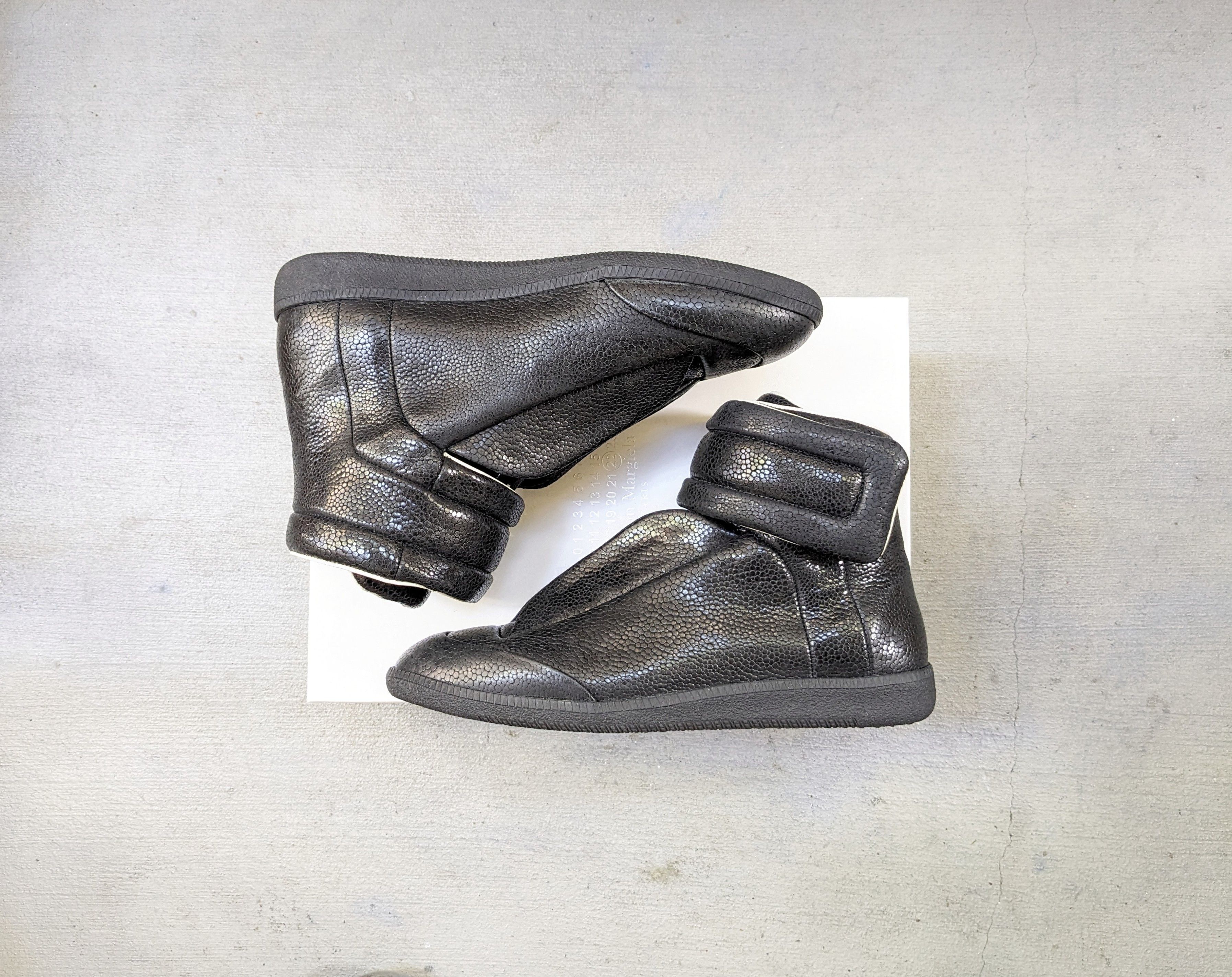 image of Maison Margiela Future 9 42 Black Leather High Tops Shoes, Men's
