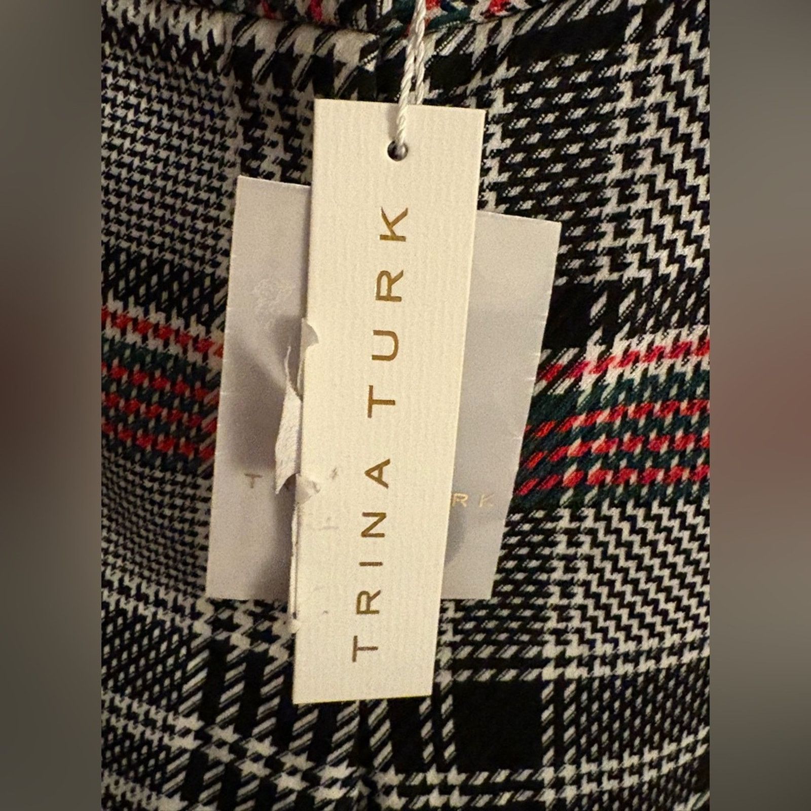 Trina Turk Nwt-TRINA TURK-Churchill Plaid Steph Hem Pants-Sz 0 Size 22" - 7 Thumbnail