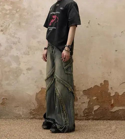 High Sport × Japanese Brand × Ring Of Fire Retro Soul Heavy Fringe Raw Edge Jeans Size US 30 / EU 46 - 3 Thumbnail