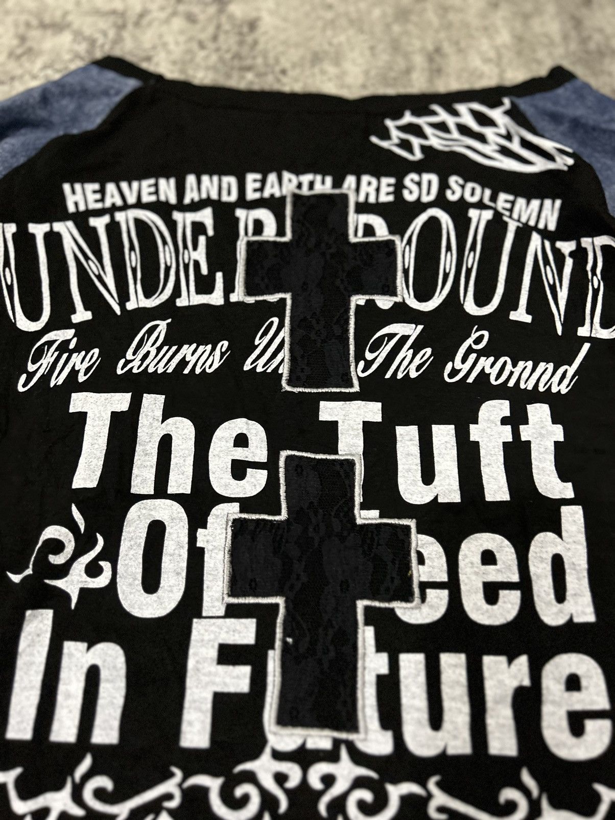 If Six Was Nine × Japanese Brand × Le Grande Bleu (L.G.B.) MKR Japan Skull Mesh Cross Back Design Long Sleeve Tshirt Size US M / EU 48-50 / 2 - 9 Thumbnail