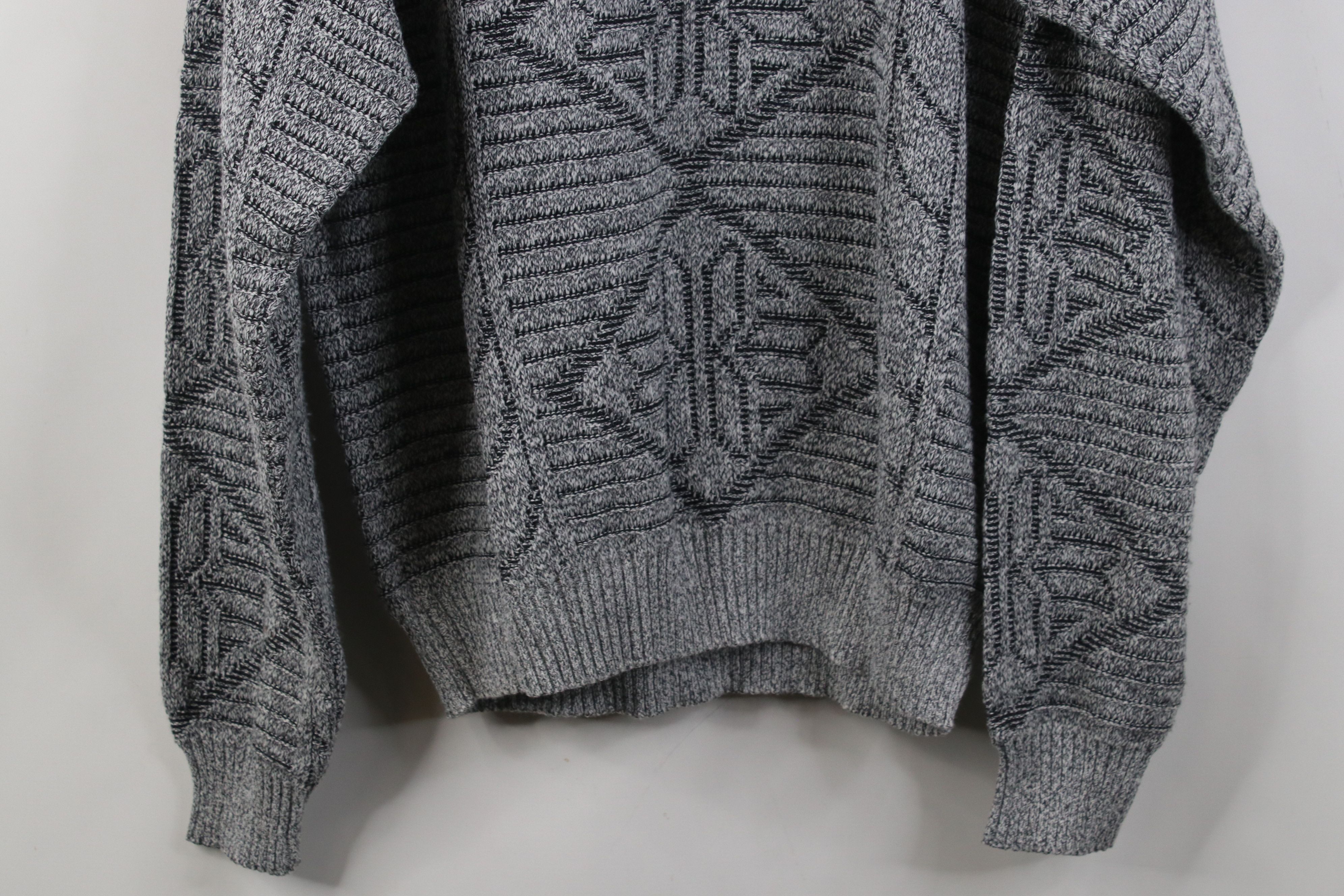 Vintage Vintage 90s Streetwear Fair Isle Ribbed Knit Sweater Gray Size US L / EU 52-54 / 3 - 9 Thumbnail