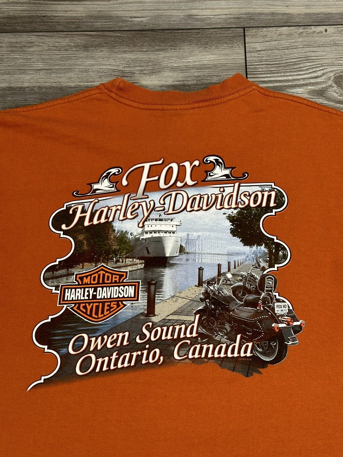 Harley Davidson × Vintage Y2K Harley Davidson Flaming Maple Leaf T Shirt Size US XL / EU 56 / 4 - 4 Thumbnail
