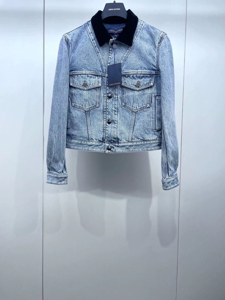 LV Velvet Collar Denim Jacket- DMC