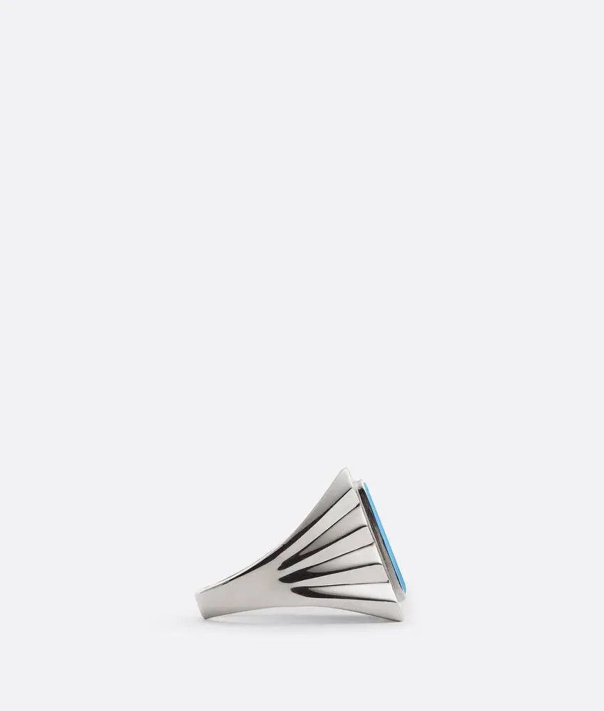 Bottega Veneta o1n1vont0425 Size: 21 / Unisex Essentials Ring Silver/Blue Size ONE SIZE - 2 Thumbnail
