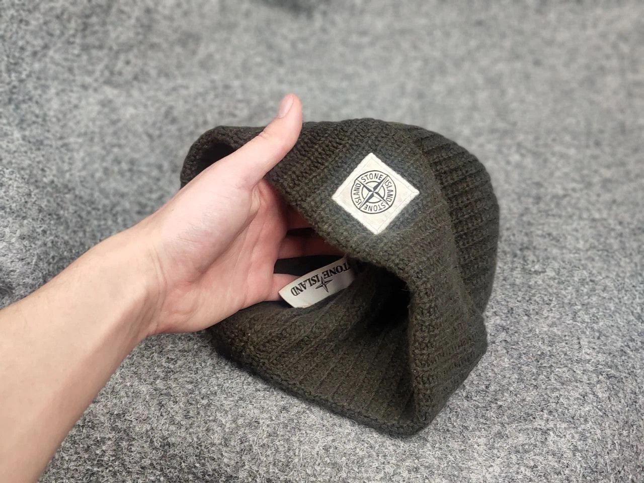 Vintage Stone Island patch program authentic ribbed wool beanie Hat Size ONE SIZE - 3 Thumbnail