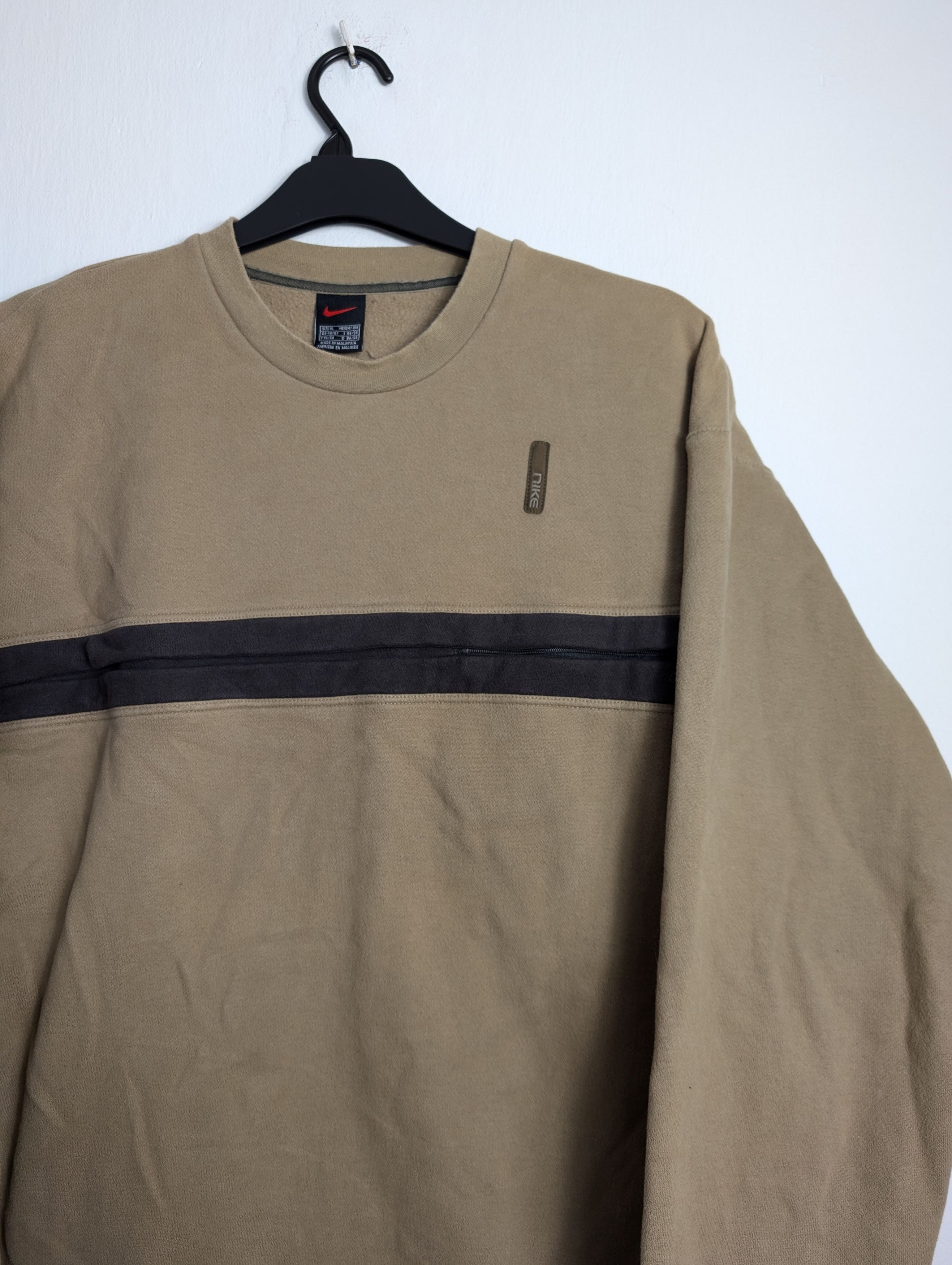 Nike Nike Vintage Beige Center Stripe Crewneck Gorpcore Boxy Size US XL / EU 56 / 4 - 2 Thumbnail
