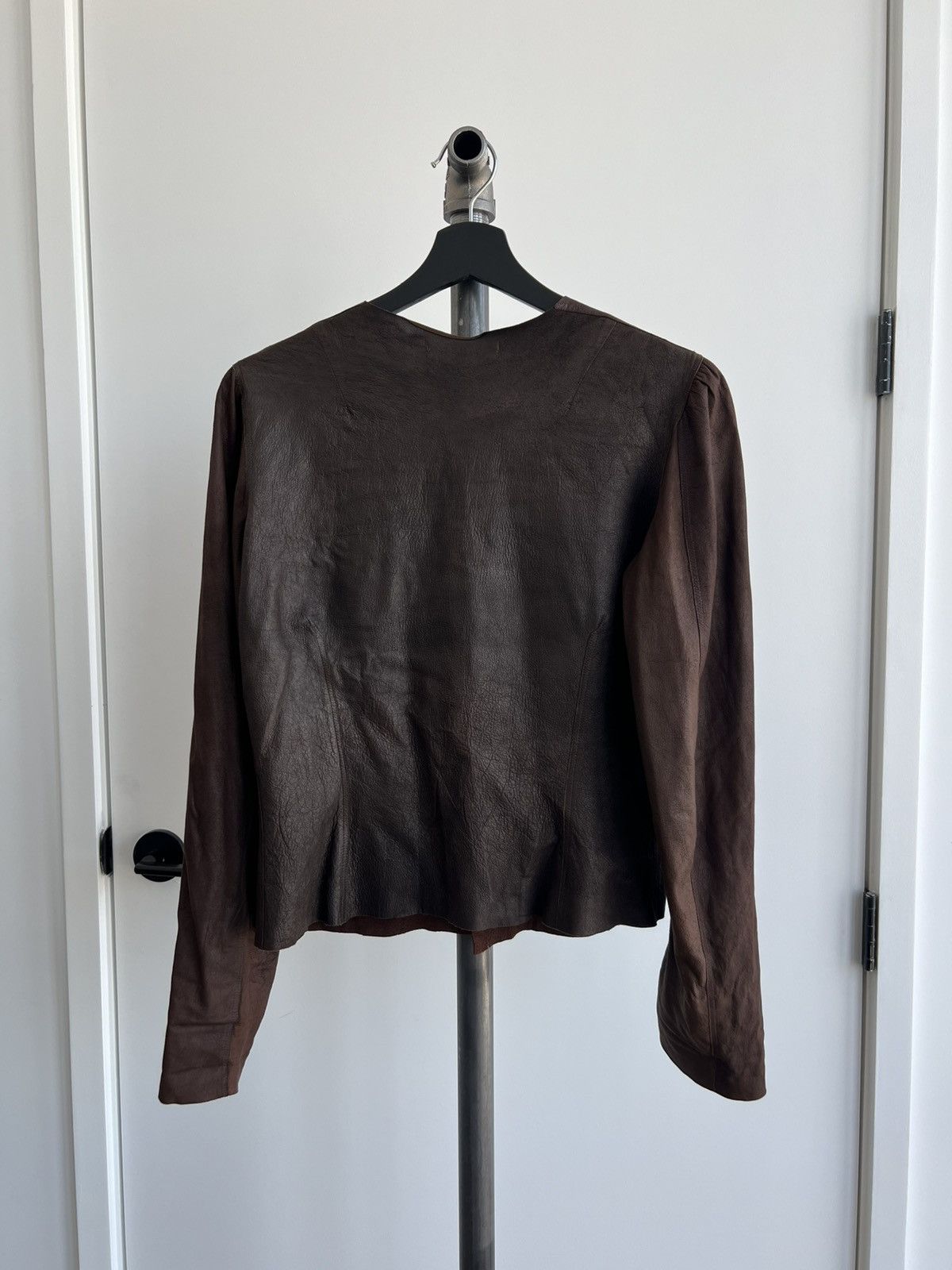 Rick Owens SS98 MONSTERS Gathered Shoulder Leather Jacket Size M / US 6-8 / IT 42-44 - 5 Thumbnail