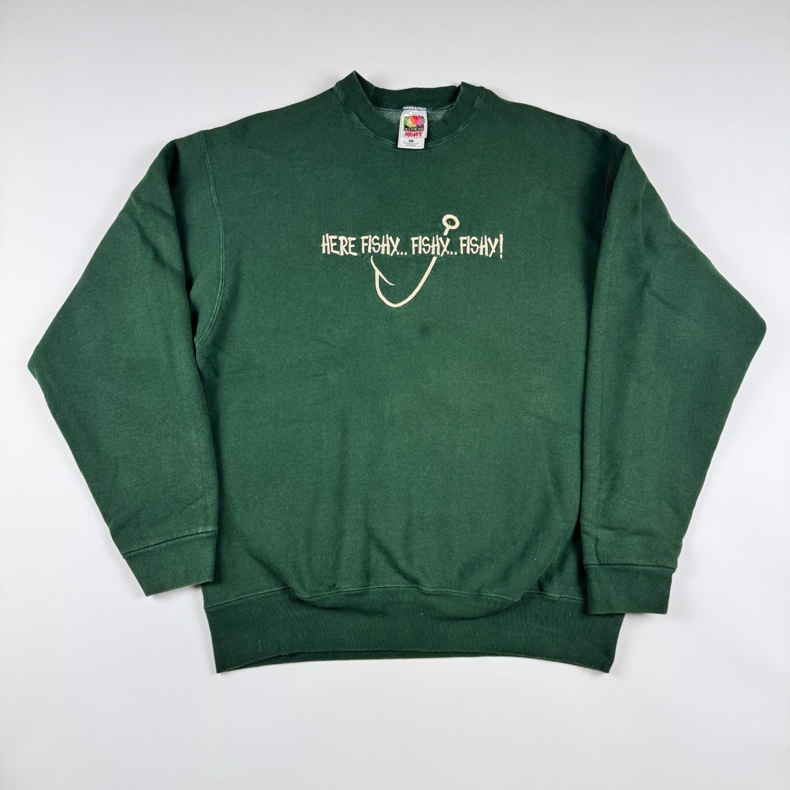 Fruit Of The Loom Vtg Fruit of the Loom Fishing XL Green Embroidered 90s Size US XL / EU 56 / 4 - 10 Thumbnail
