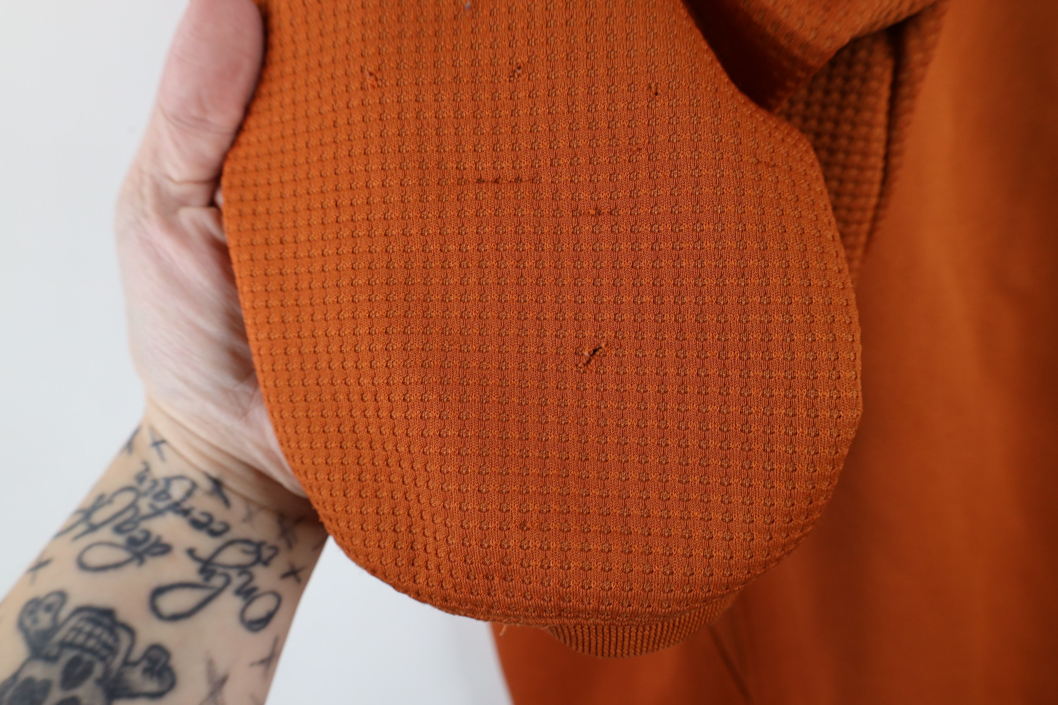 Majestic × Vintage Vintage Majestic Waffle Knit Fleece Lined Sweatshirt Orange Size US XXL / EU 58 / 5 - 6 Thumbnail