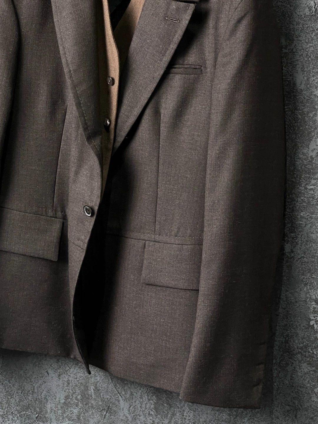 Salvatore Ferragamo Salvatore Ferragamo camel two-tone wool blazer Size 50L - 4 Thumbnail