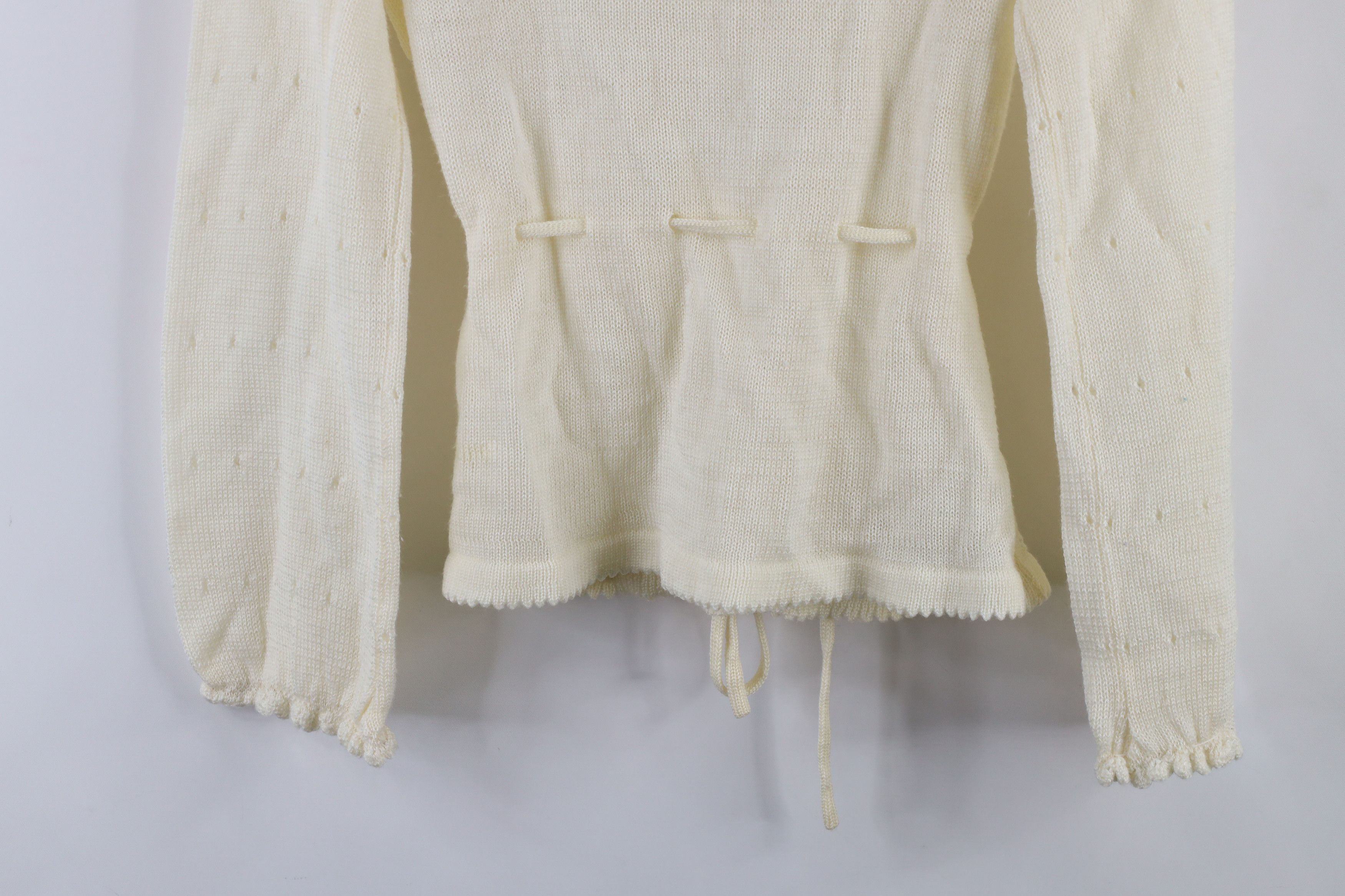 Vintage Vintage 60s 70s Boho Chic Frilled Flared Sleeve Knit Sweater Size L / US 10 / IT 46 - 11 Thumbnail