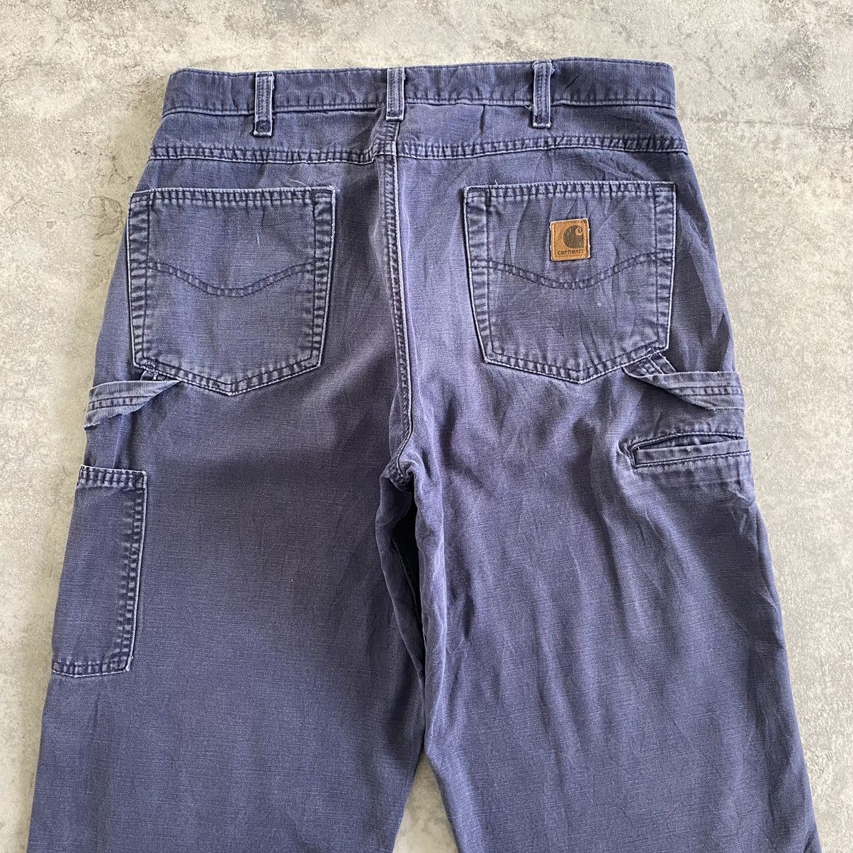 Carhartt Vintage Carhartt Faded Navy Blue Carpenter Work Pants Size US 33 - 18 Thumbnail