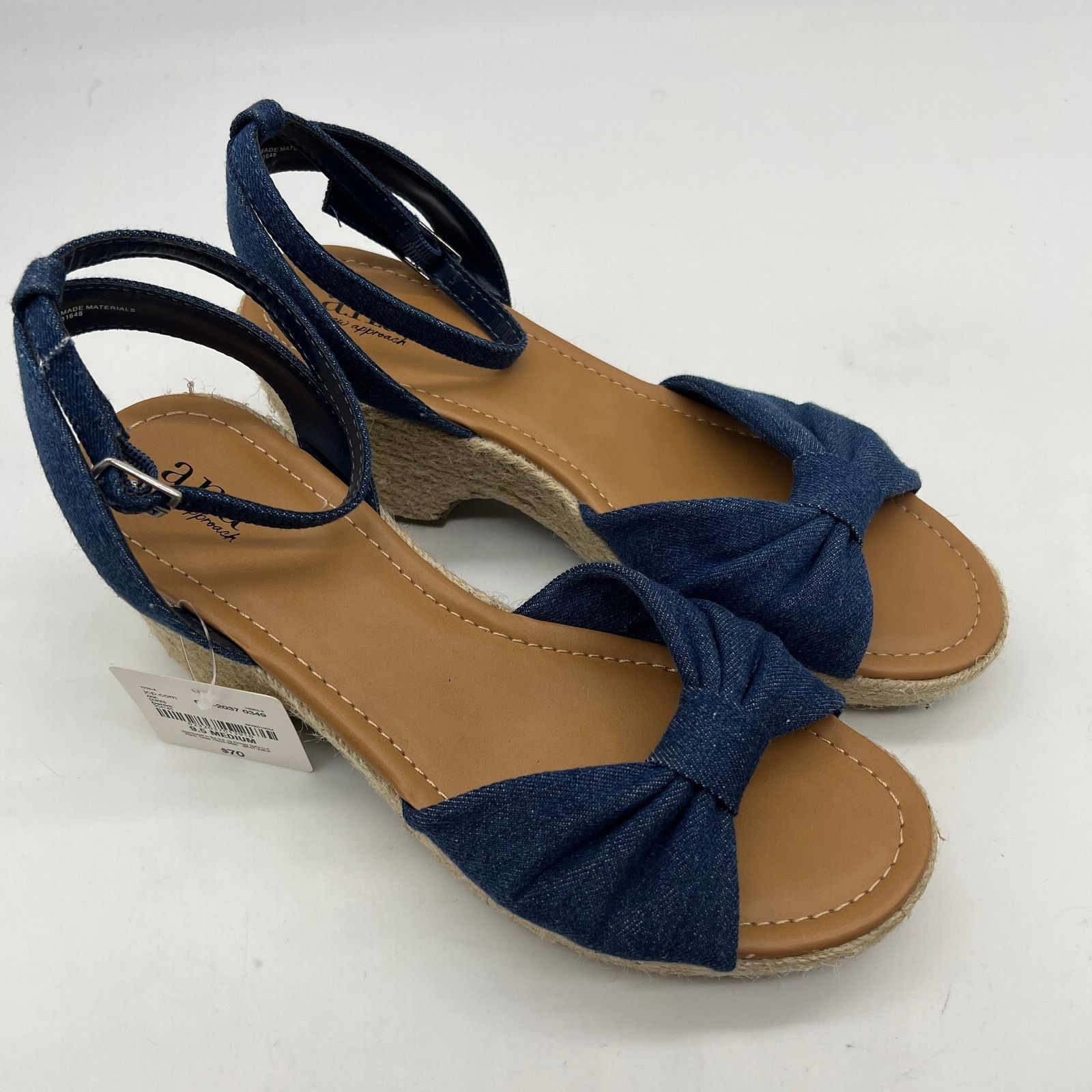 Other a.n.a Womens Dukes Heeled Sandals Denim Blue Size 9.5 Size US 9.5 / IT 39.5 - 2 Thumbnail