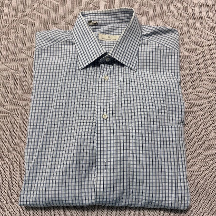 Ermenegildo Zegna Ermenegildo Zegna blue plaid button down size 16.5 Size US L / EU 52-54 / 3 - 1 Thumbnail