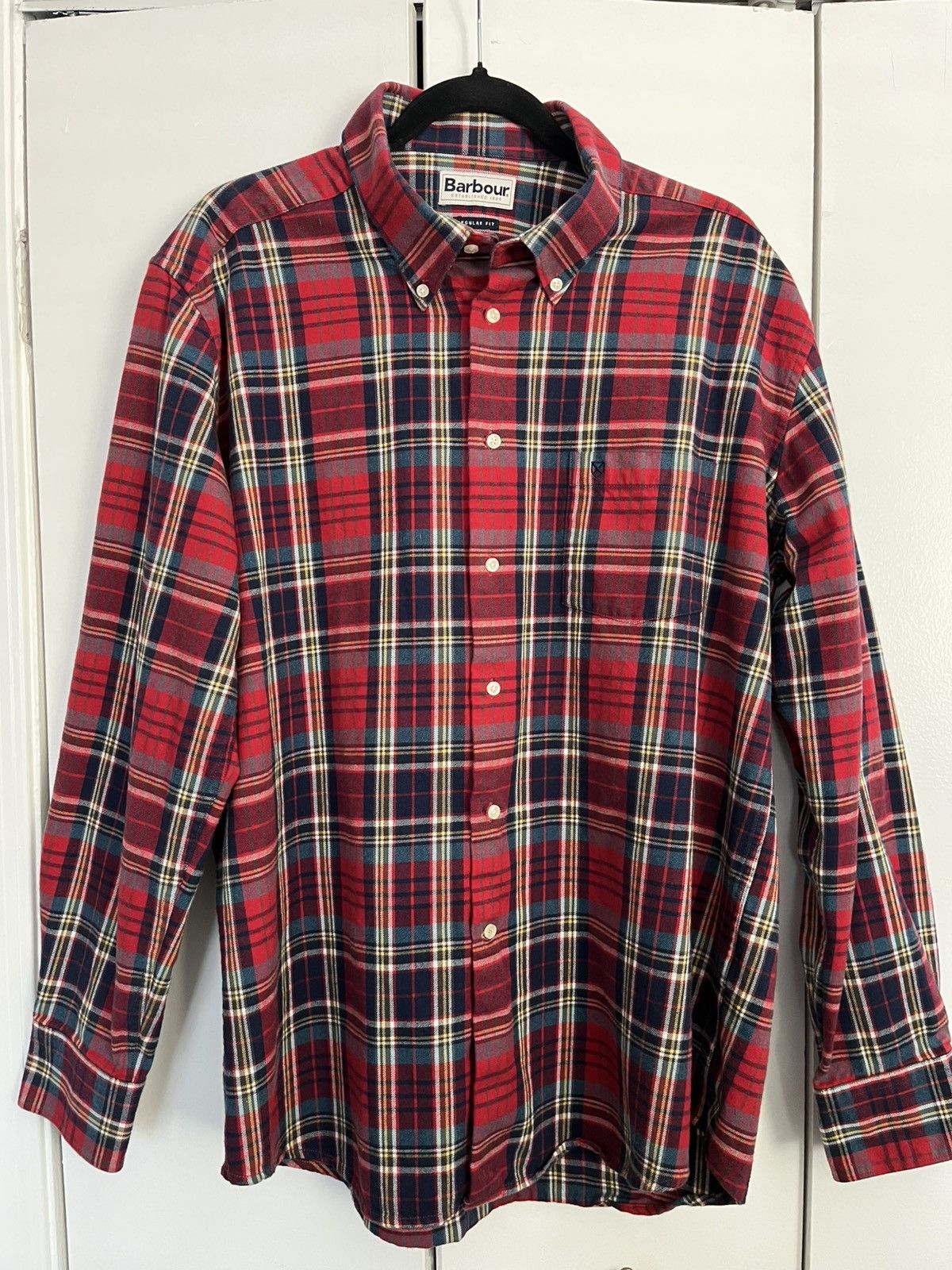 Barbour XL Red & Blue Plaid Shirt