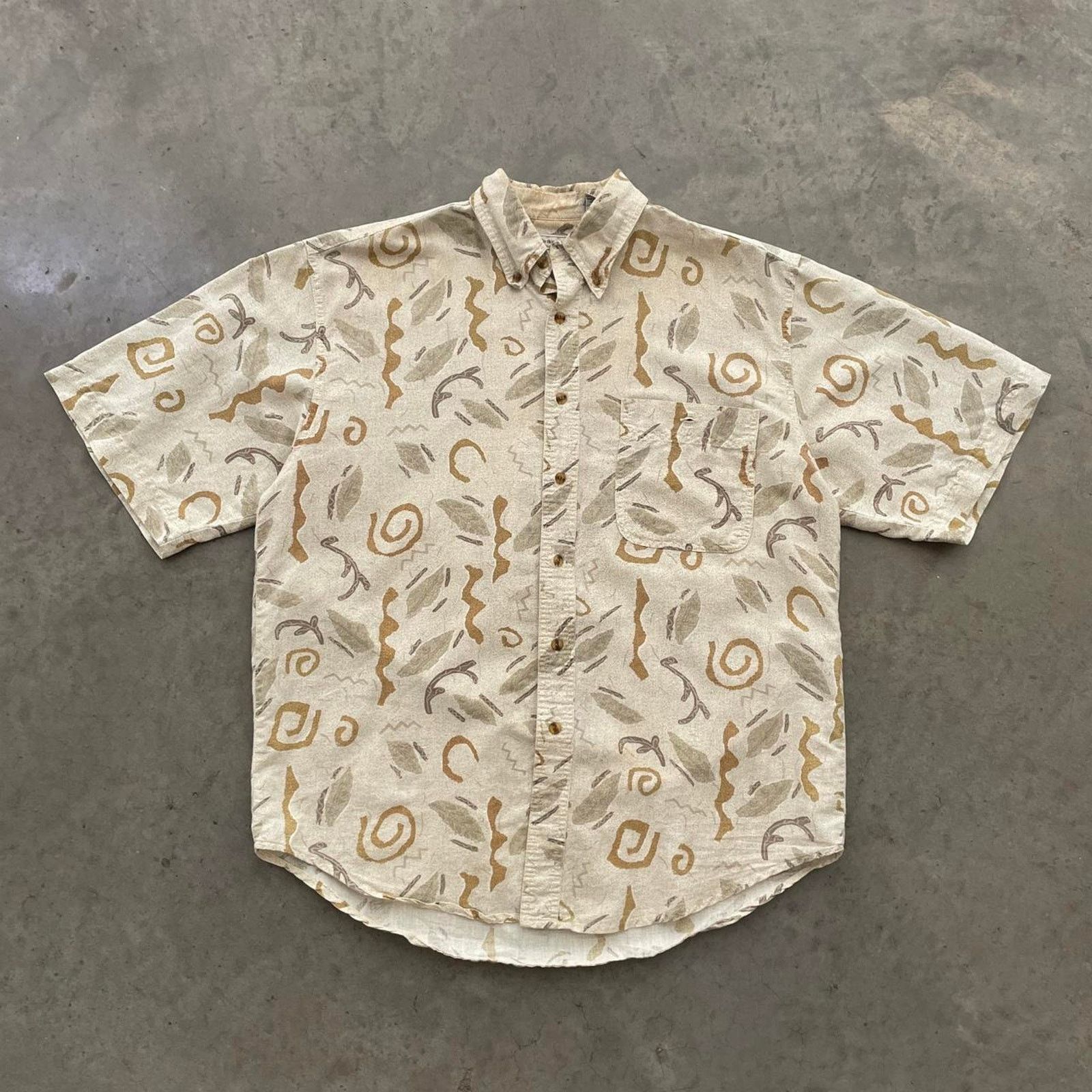 Bugle Boy Vintage Bugle Boy Company Beige Patterned Shirt Size US M / EU 48-50 / 2 - 1 Thumbnail