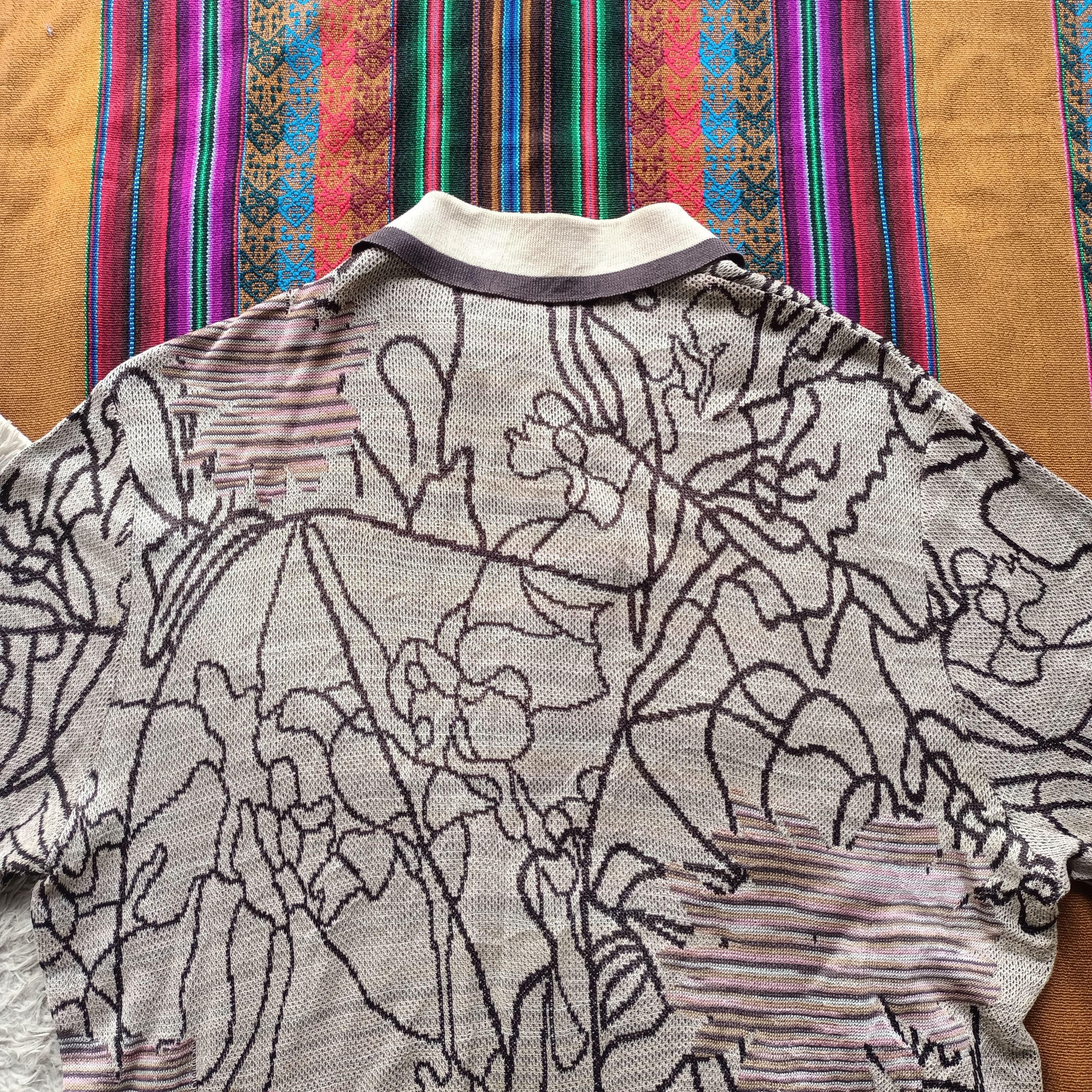 Missoni 00s Missoni italy tropical forest rayon polo shirt Size US M / EU 48-50 / 2 - 10 Thumbnail