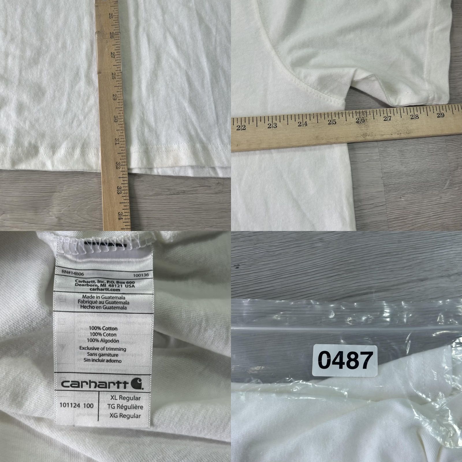Carhartt Carhartt Shirt Mens XL White Relaxed Fit Tagless Workwear Cotton Tee 101124 Size US XL / EU 56 / 4 - 8 Thumbnail