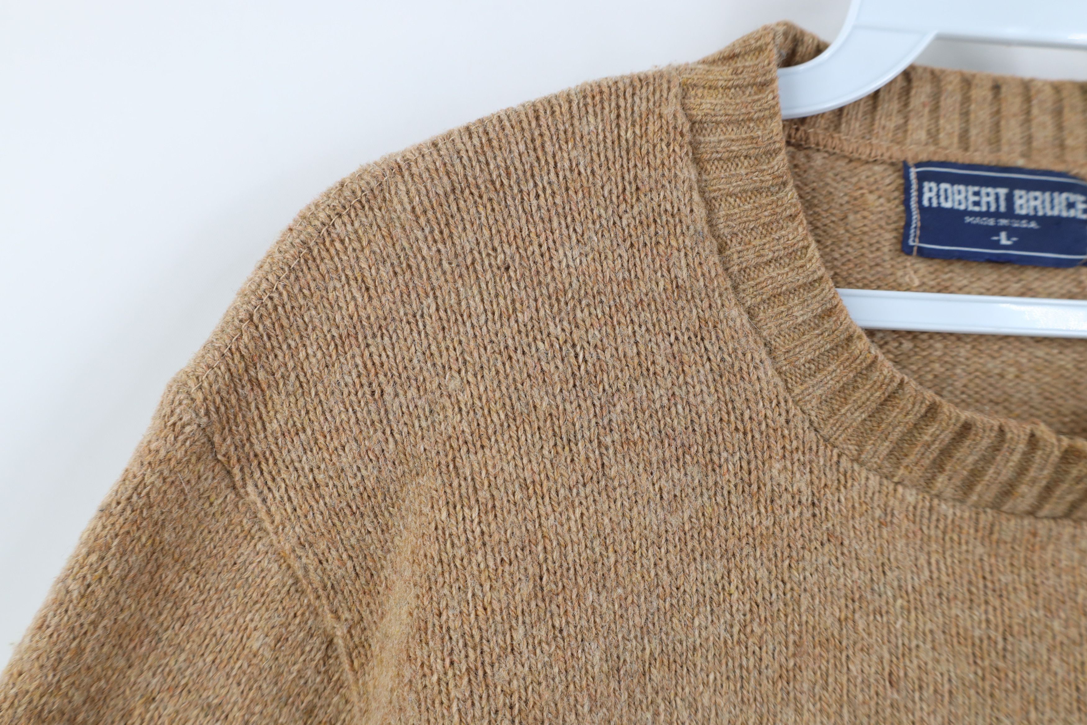 Vintage Vintage 70s Streetwear Wool Blend Crewneck Sweater Beige USA Size US L / EU 52-54 / 3 - 6 Thumbnail