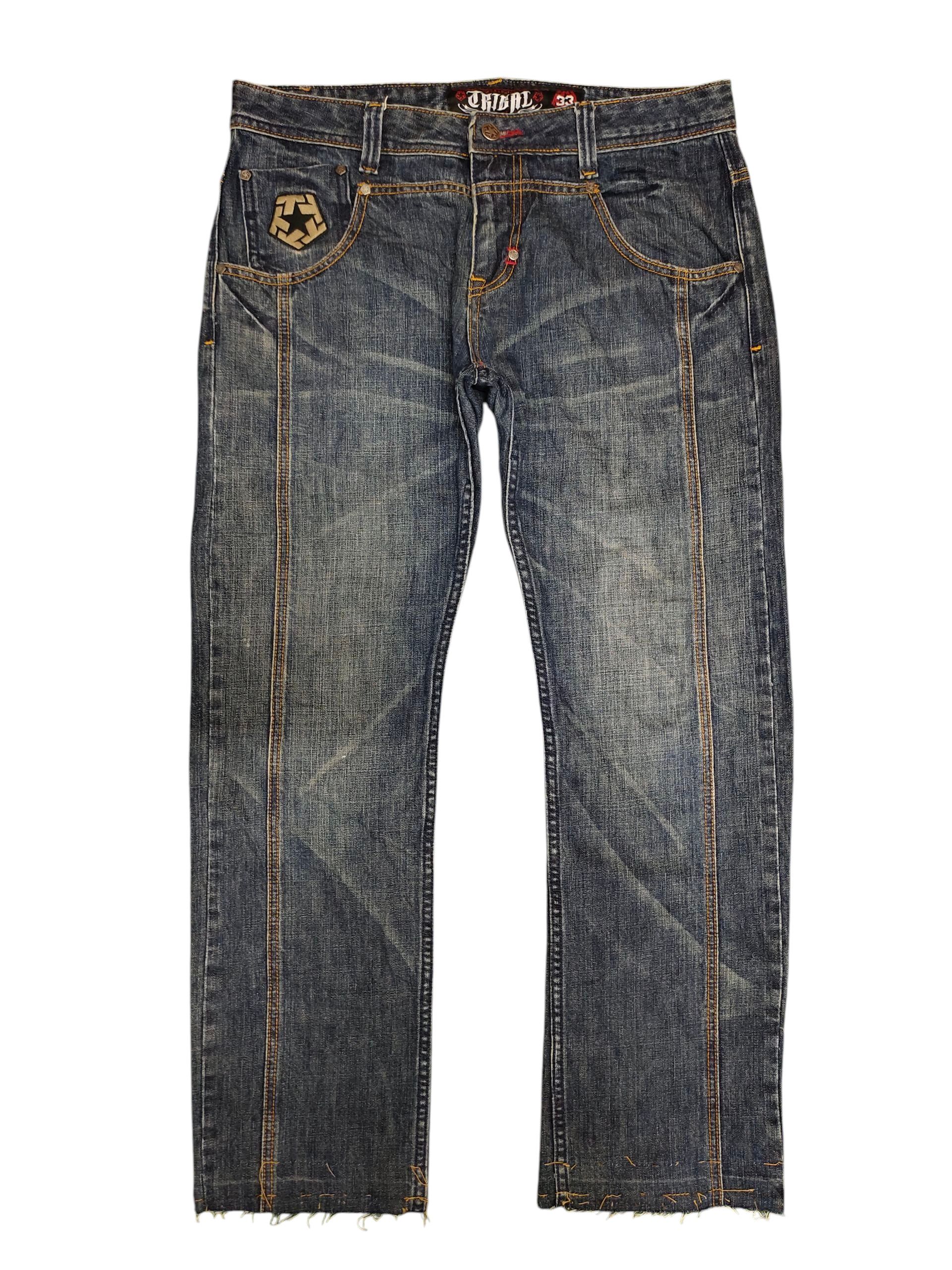 Tribal Streetwear 2000s Tribal Streetwear Embroidered Logo Pocket Denim Jeans Size US 33 - 7 Thumbnail