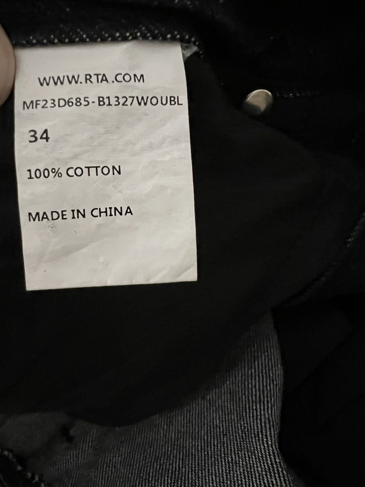 Rta RtA Mens Jonas Straight Leg Jeans $245 Black Size 34/32 Size US 34 / EU 50 - 8 Thumbnail