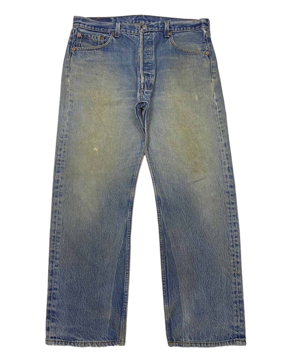 Levi's 🔥VINTAGE LEVIS 501xx BAGGY CROP DISTRESSED DENIM JEANS Size US 35 - 1 Thumbnail